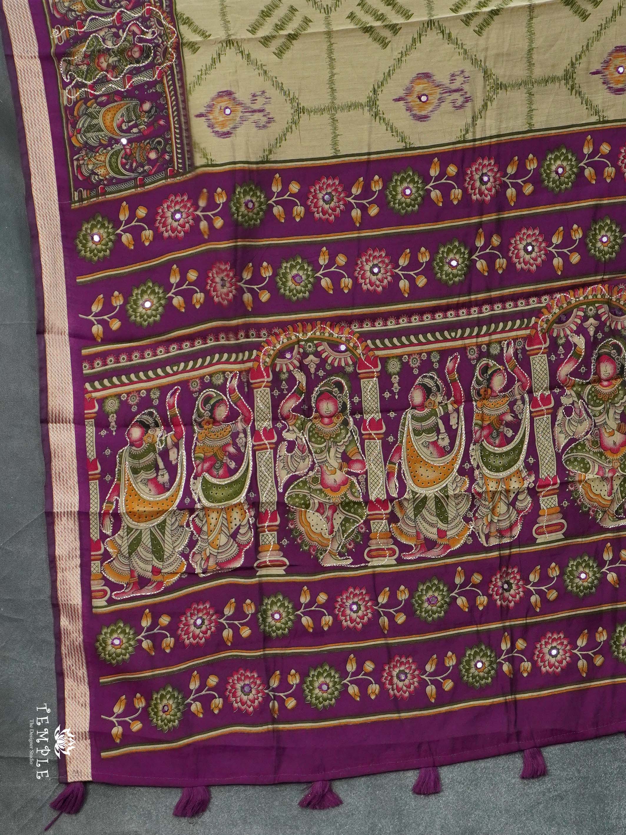 Chanderi Cotton Saree With Mirror Work | TTDS2489