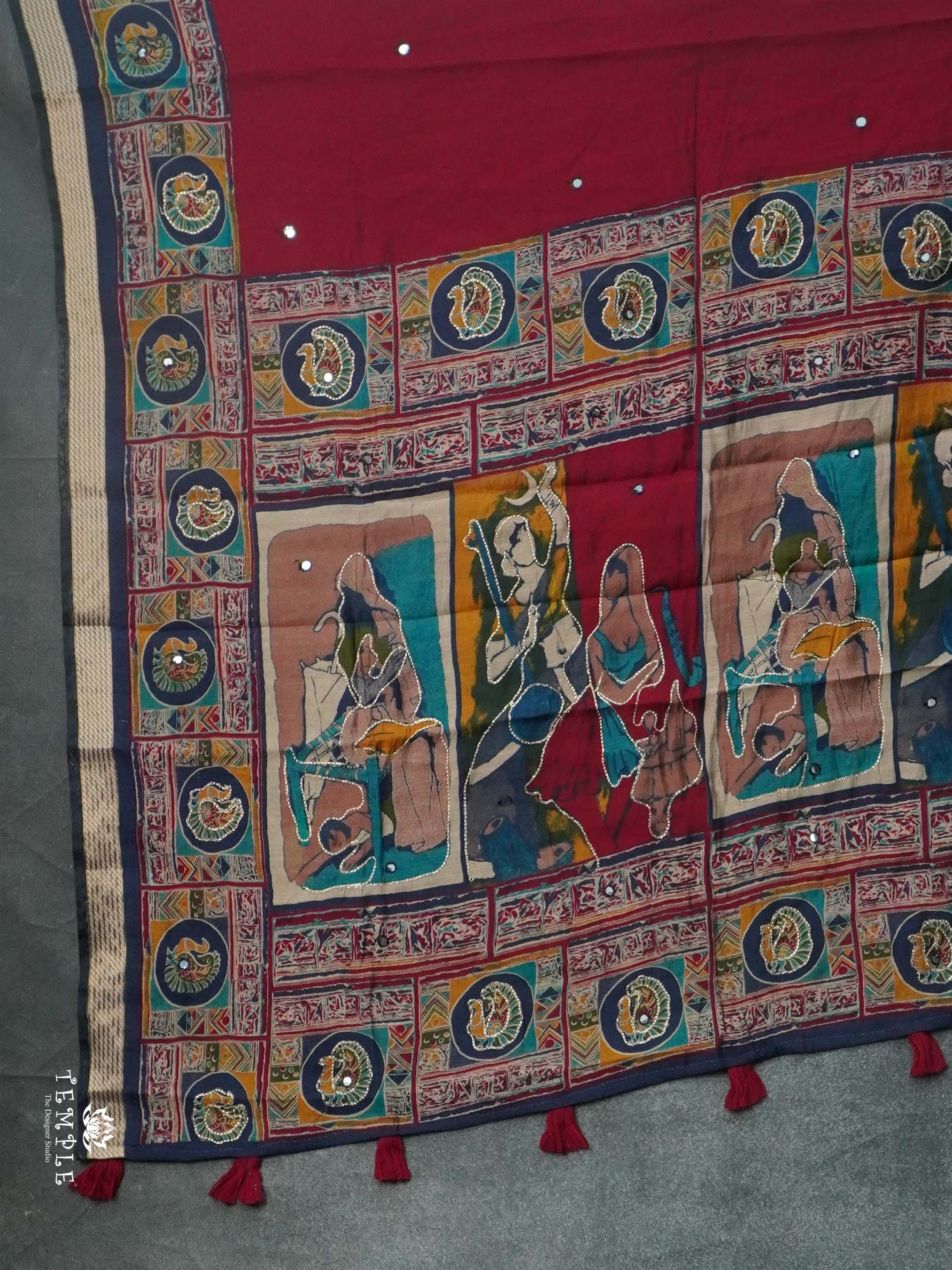 Chanderi Cotton Saree With Mirror Work | TTDS2490