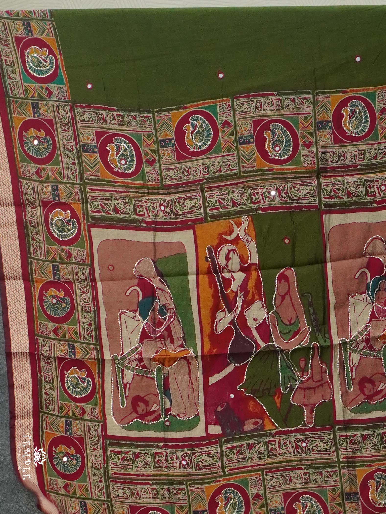Chanderi Cotton Saree With Mirror Work | TTDS2490