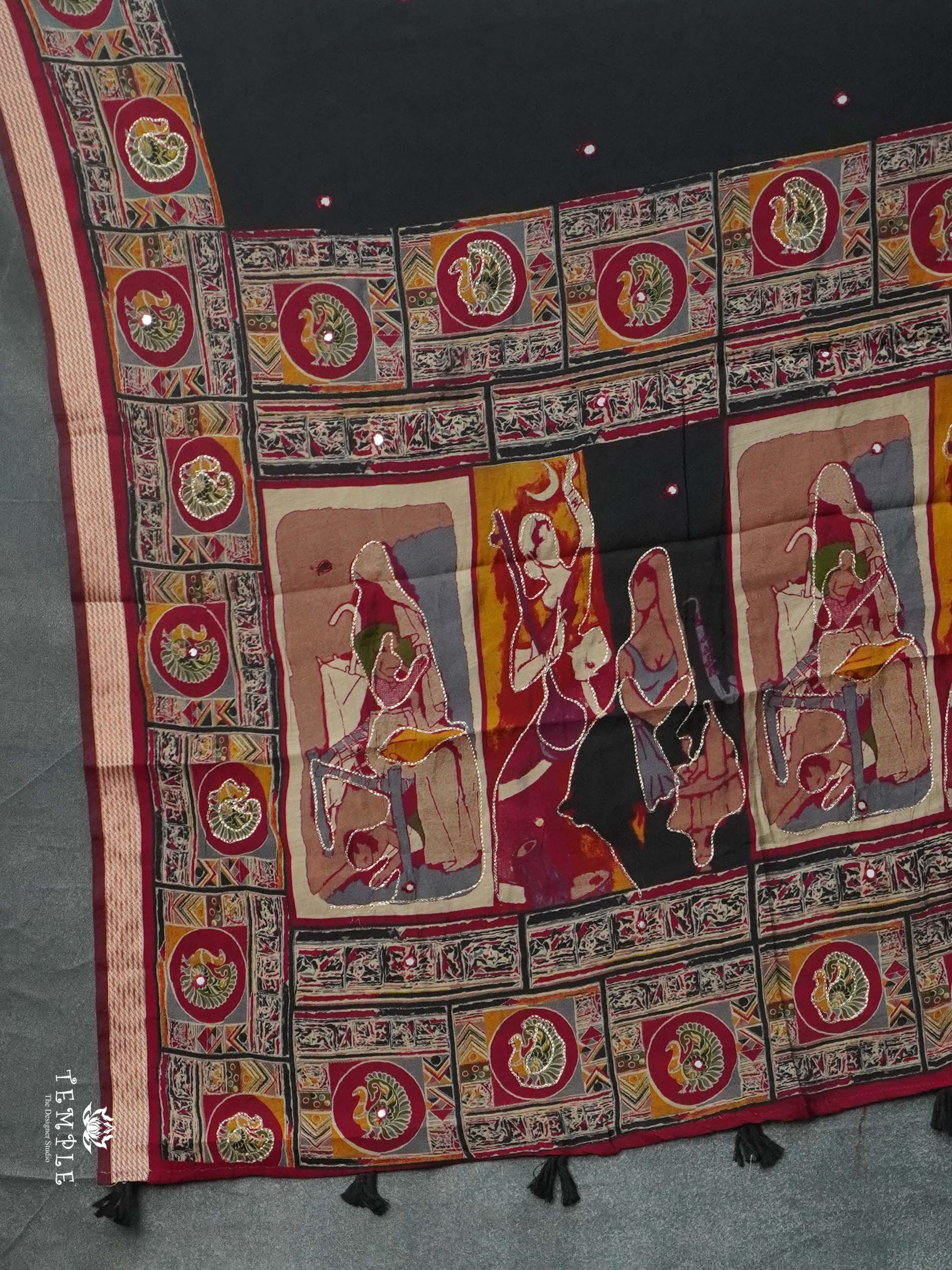 Chanderi Cotton Saree With Mirror Work | TTDS2490