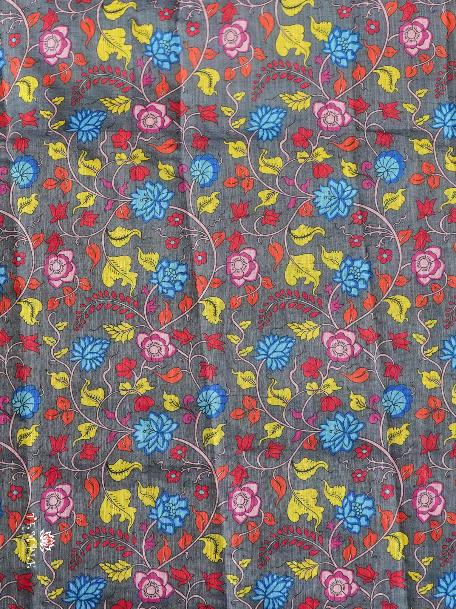 Camel Printed Linen Cotton Saree | TTDS2974