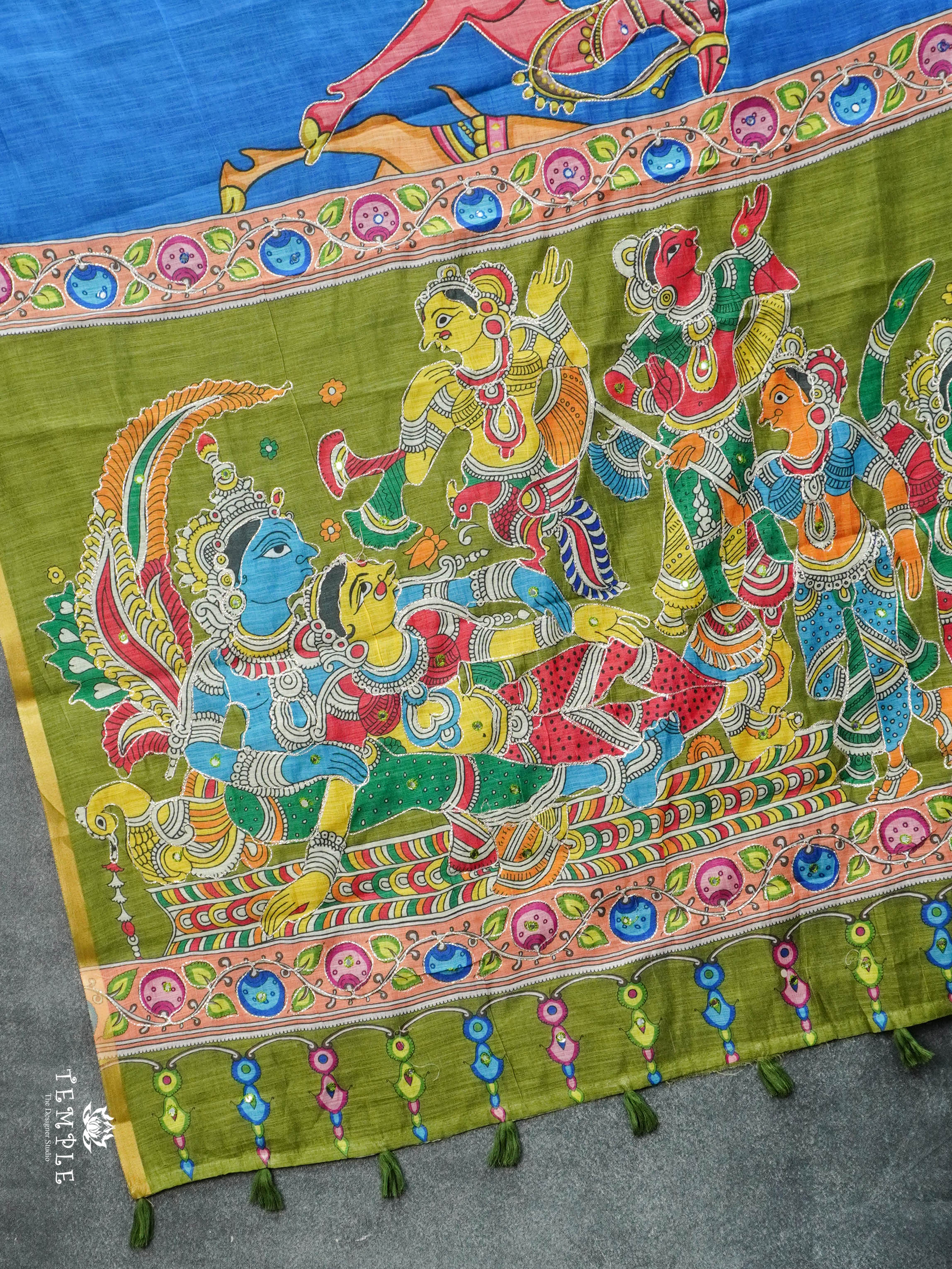 Deer Printed Linen Cotton Saree | TTDS2974