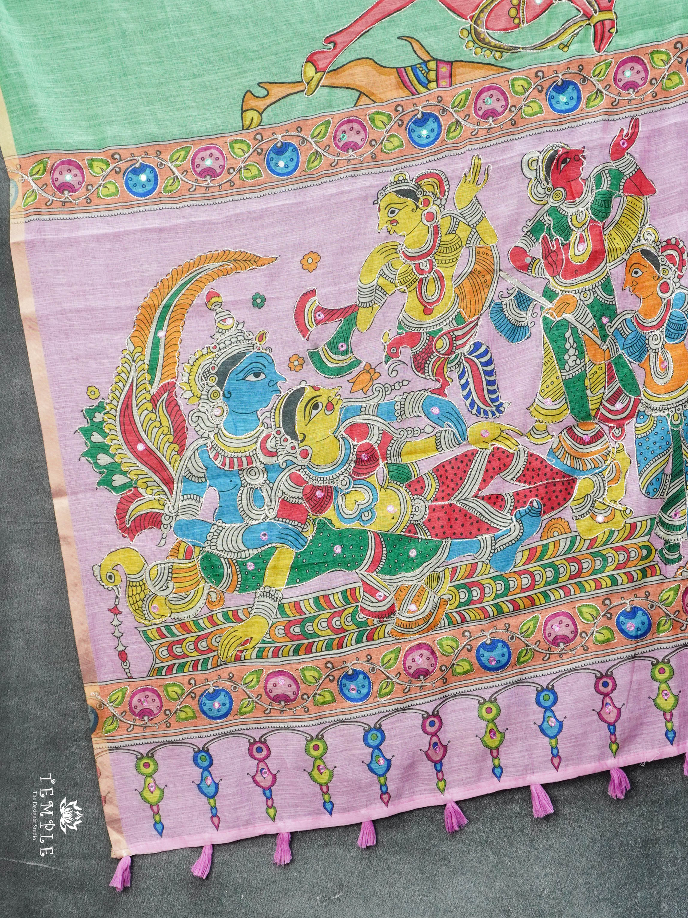 Deer Printed Linen Cotton Saree | TTDS2974