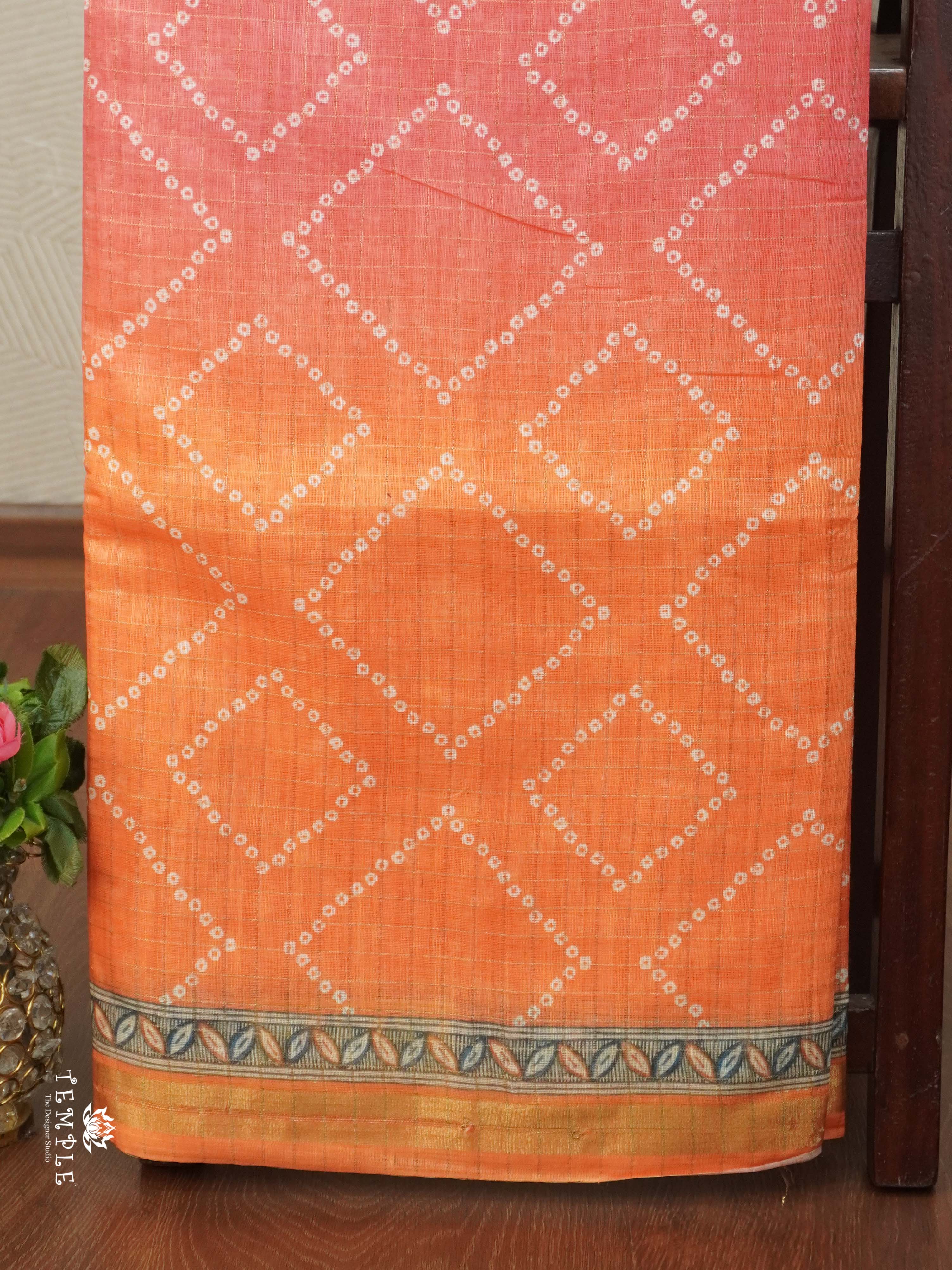 Chanderi Cotton Saree With Triple Shades | TTDS2504