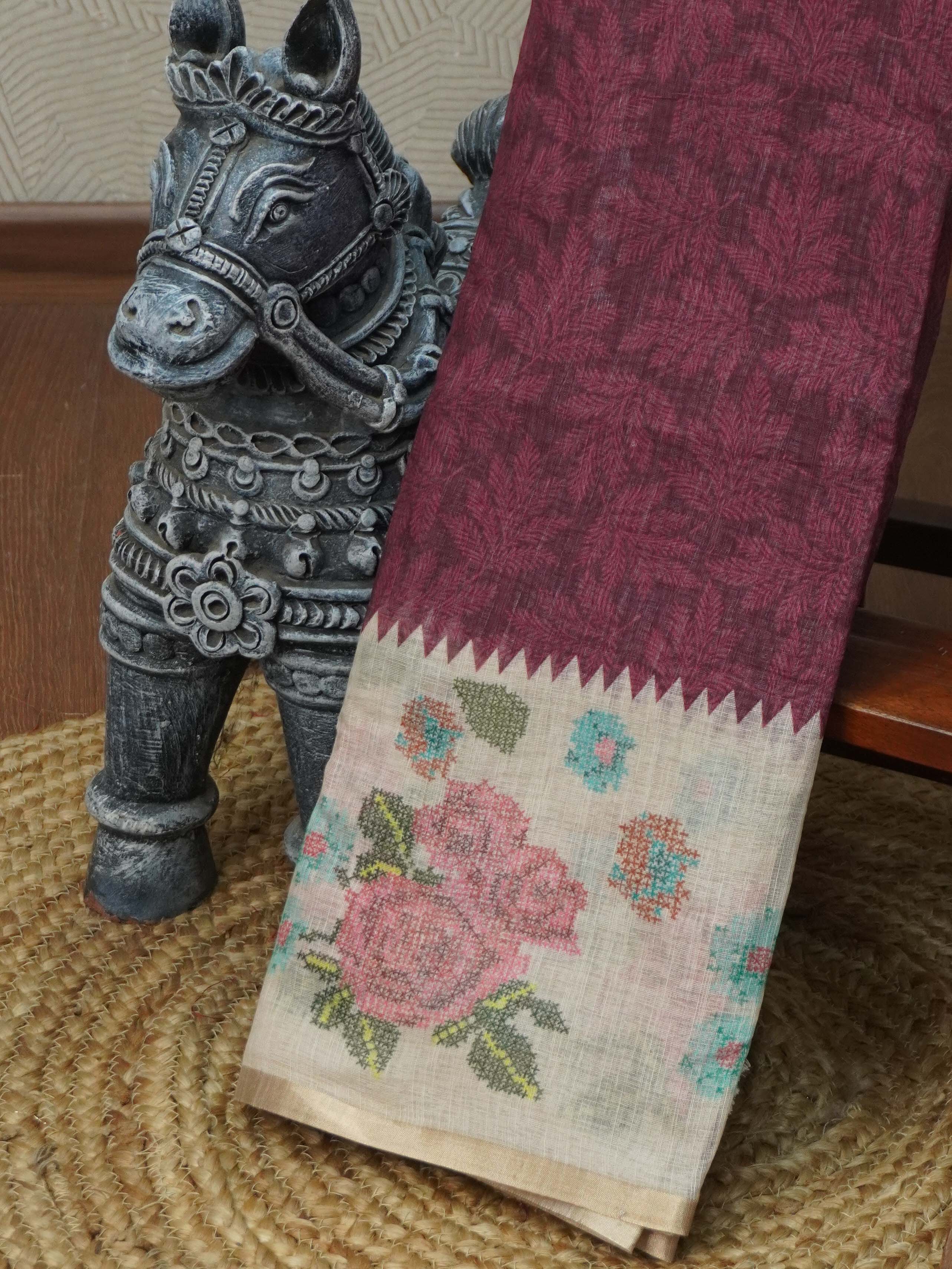 Linen Cotton Saree | TTDS3414