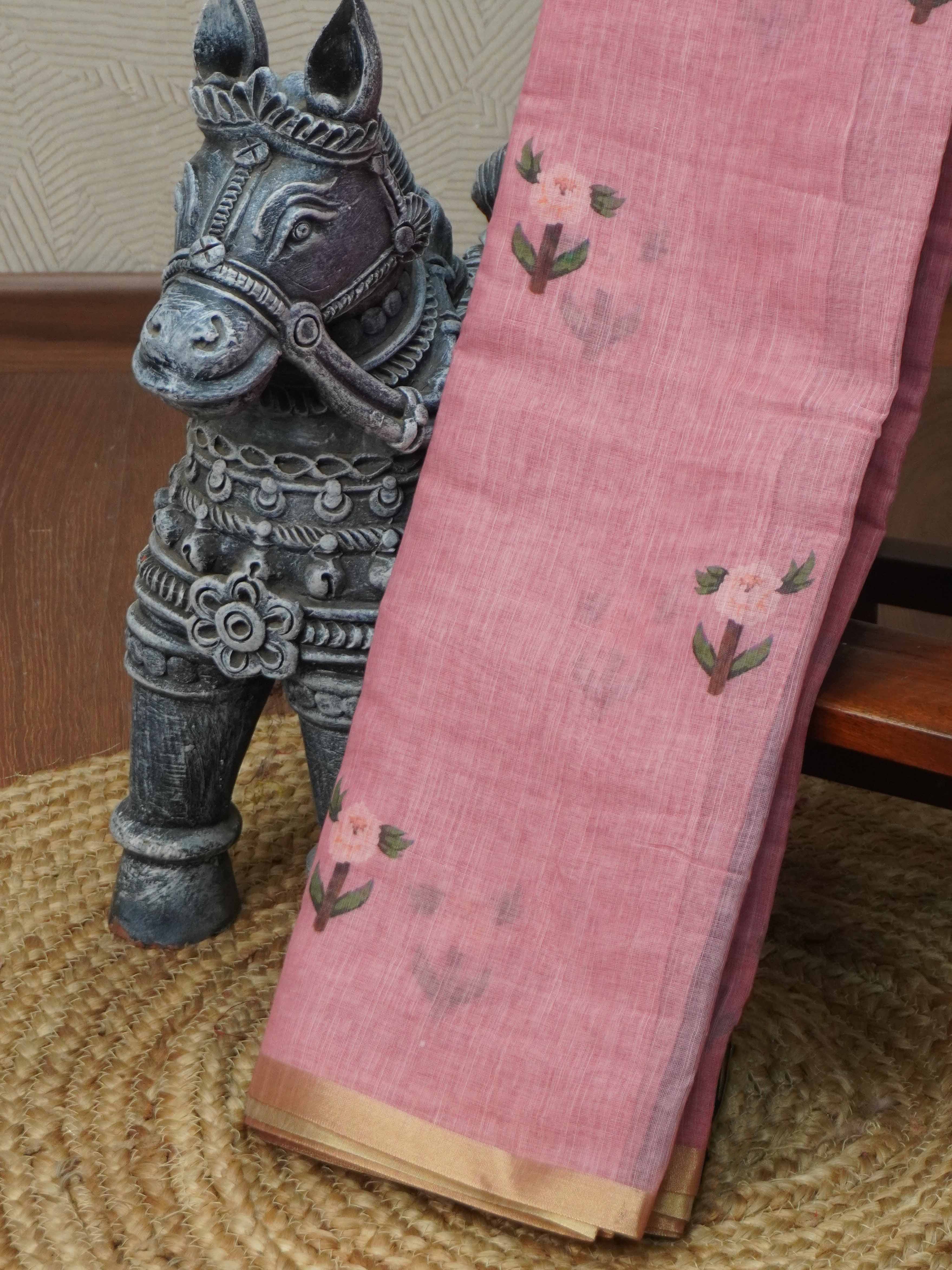 Linen Cotton Saree | TTDS3415
