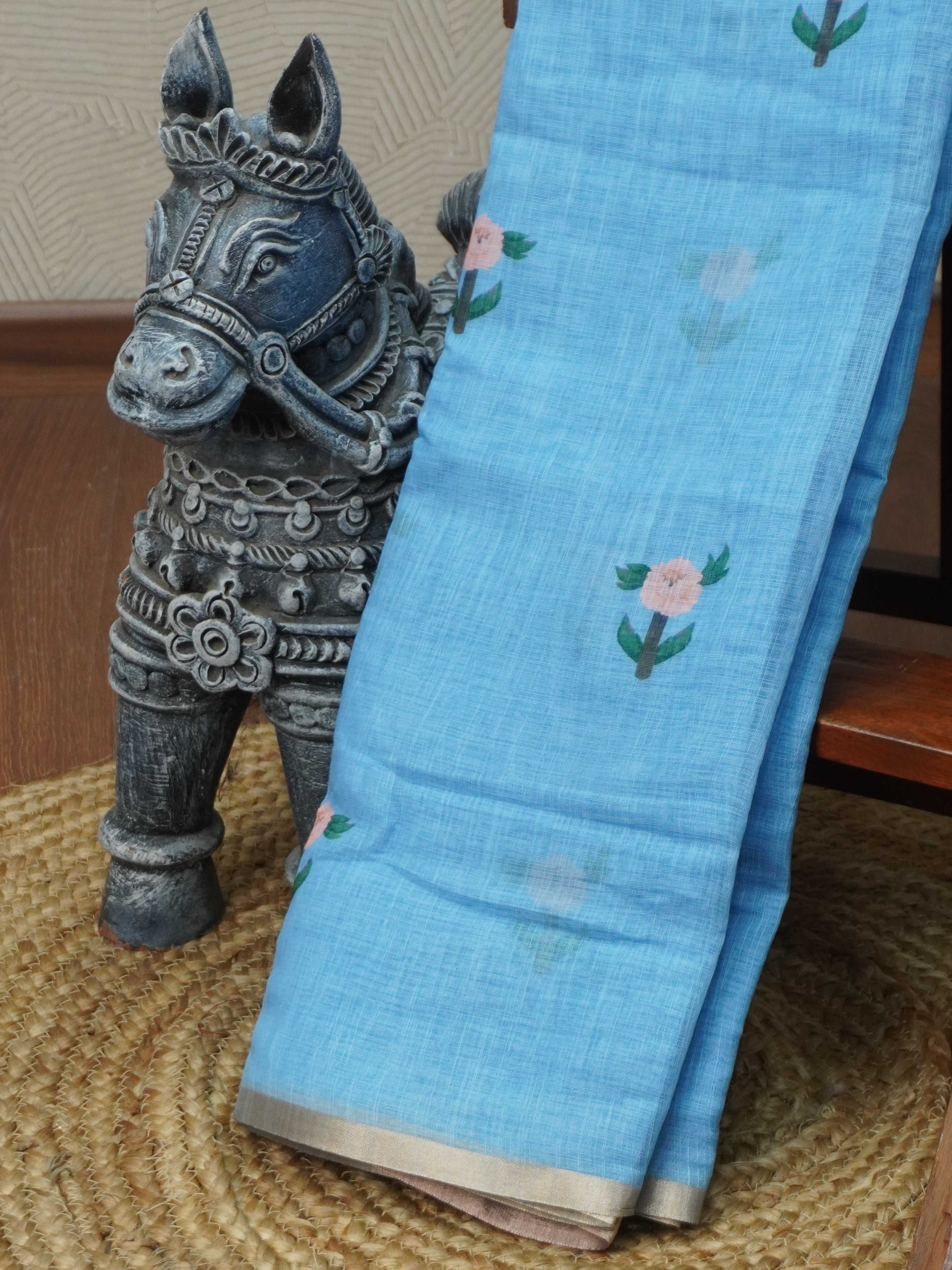 Linen Cotton Saree | TTDS3415