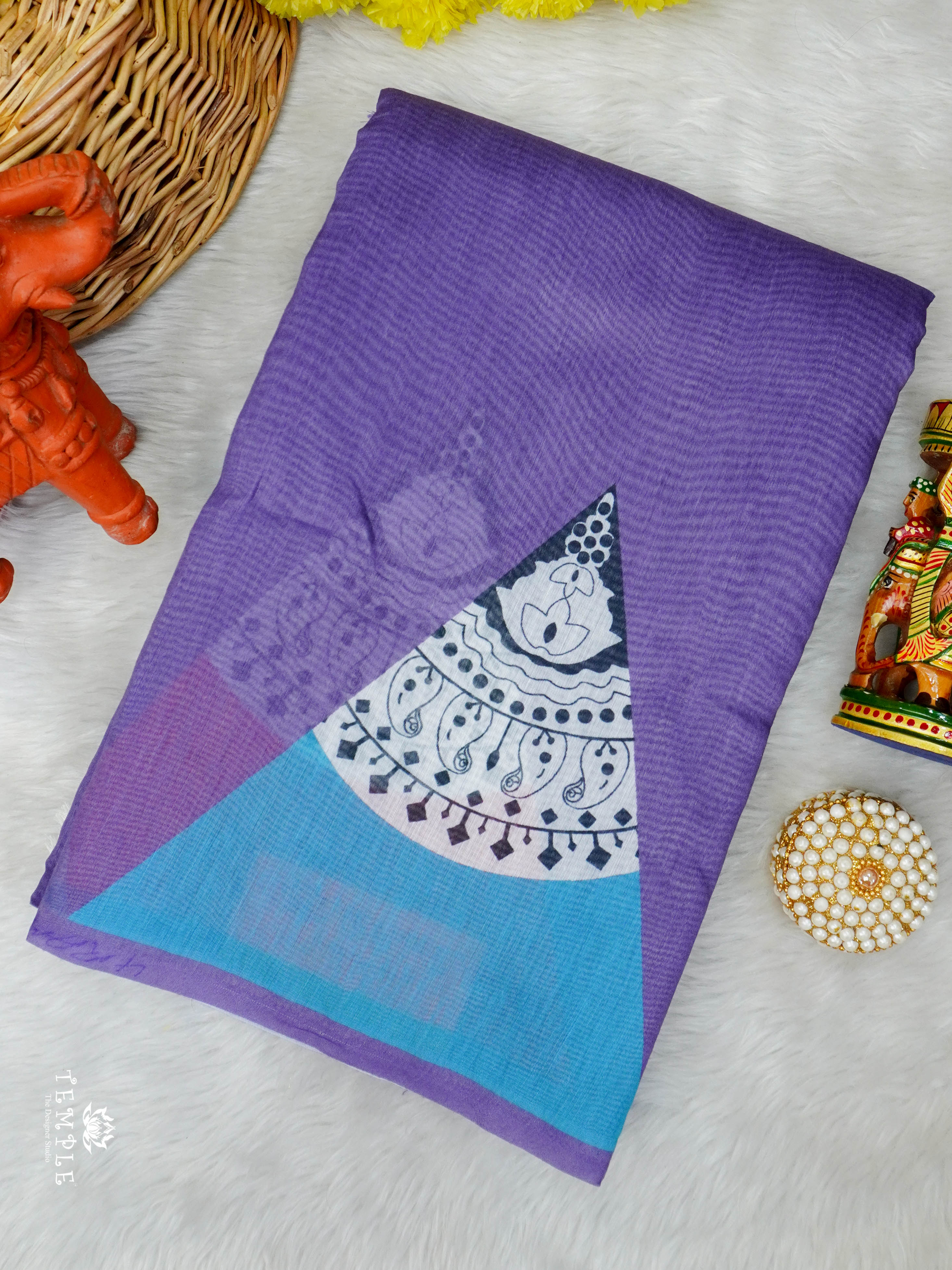 Printed Chanderi Cotton Saree | TTDS2985