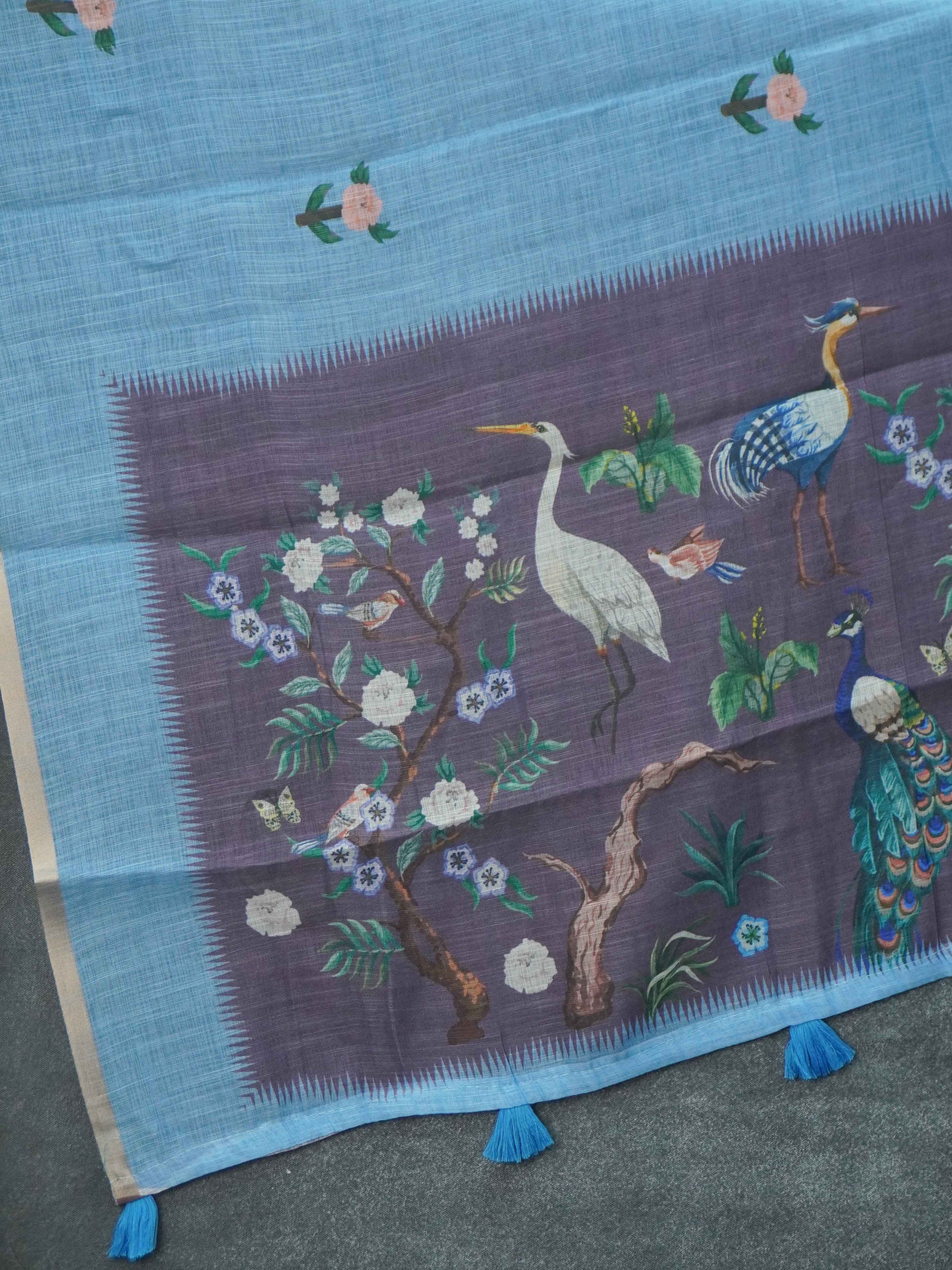 Linen Cotton Saree | TTDS3415
