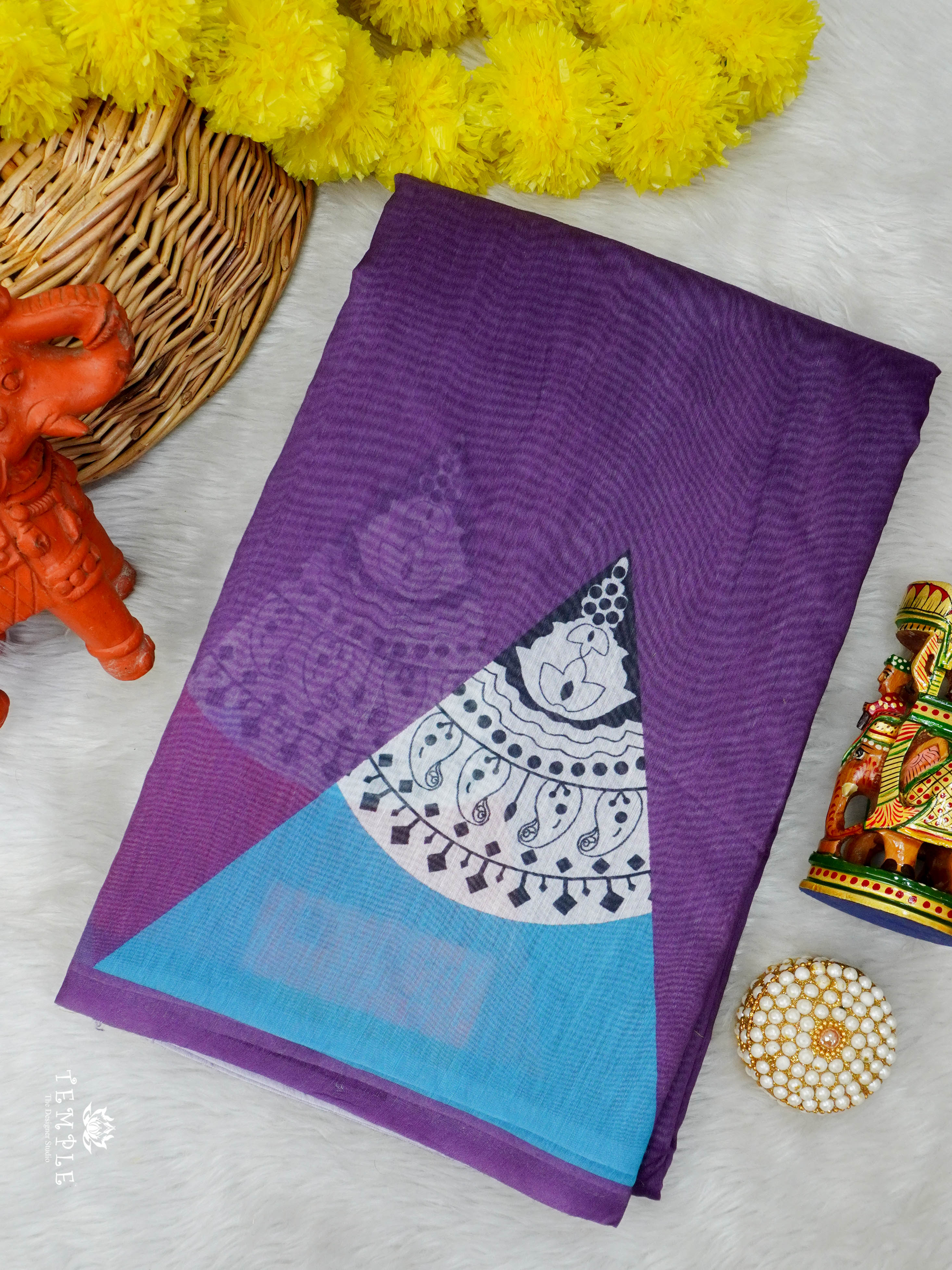 Printed Chanderi Cotton Saree | TTDS2985