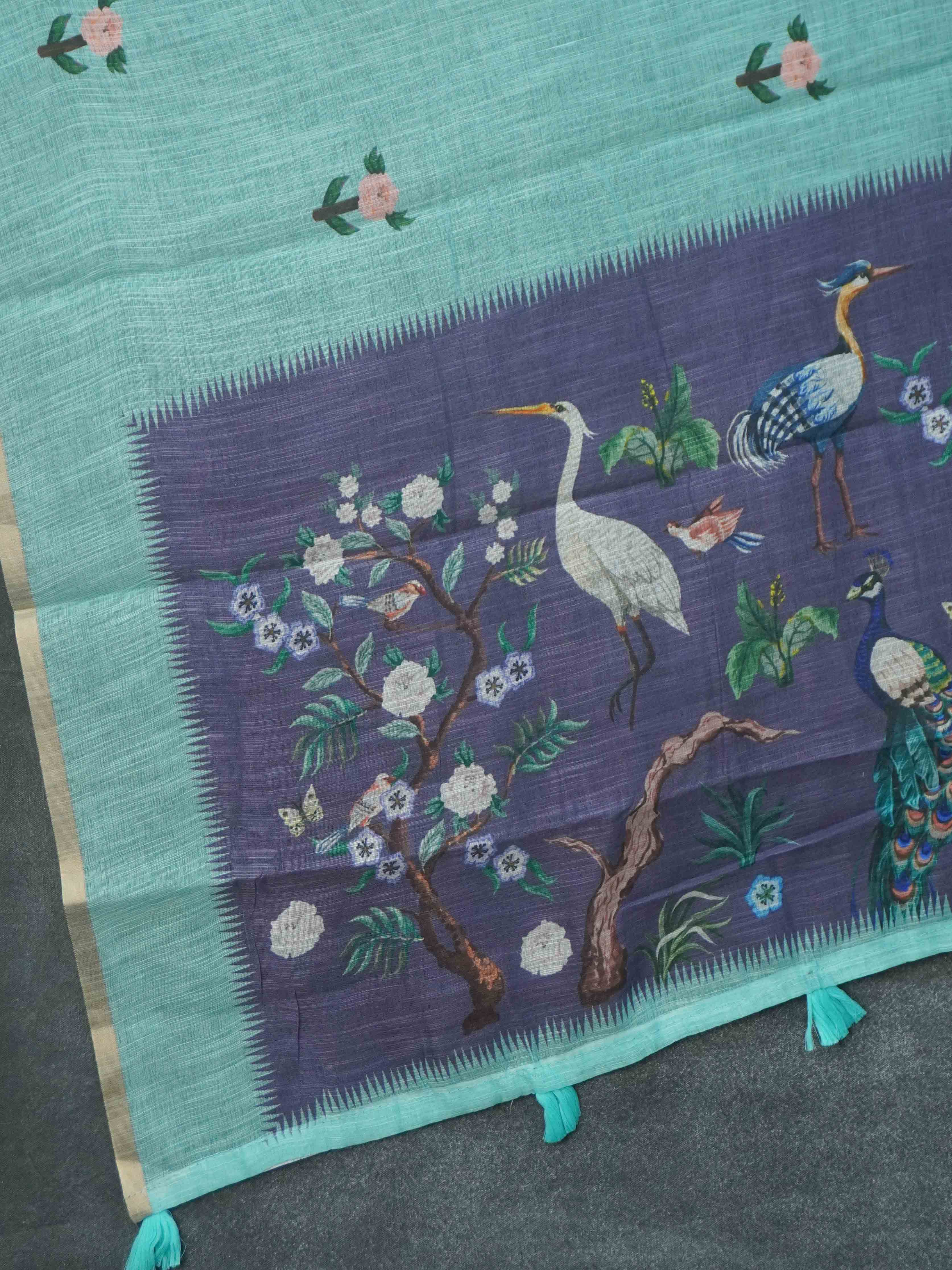 Linen Cotton Saree | TTDS3415