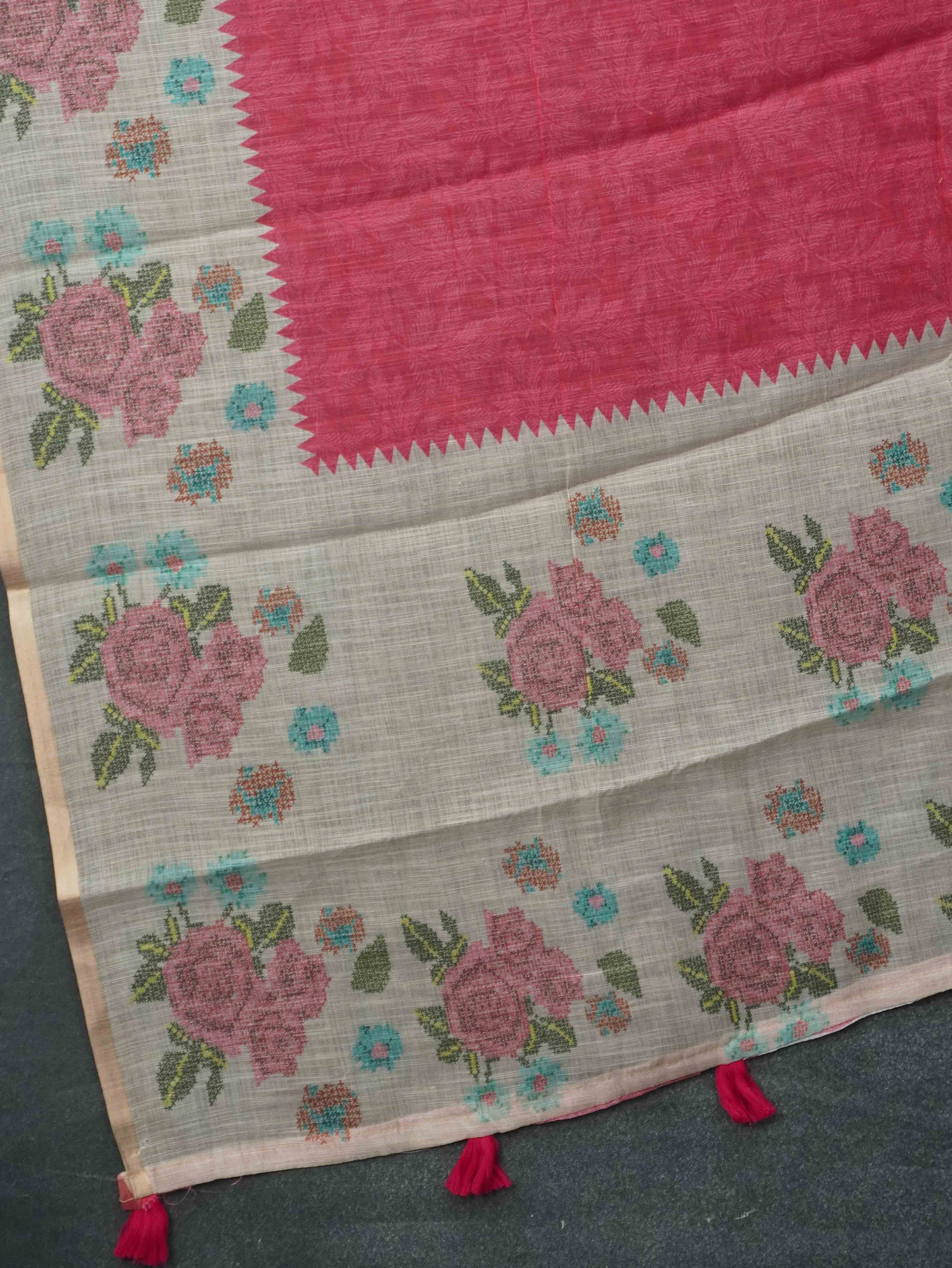 Linen Cotton Saree | TTDS3414