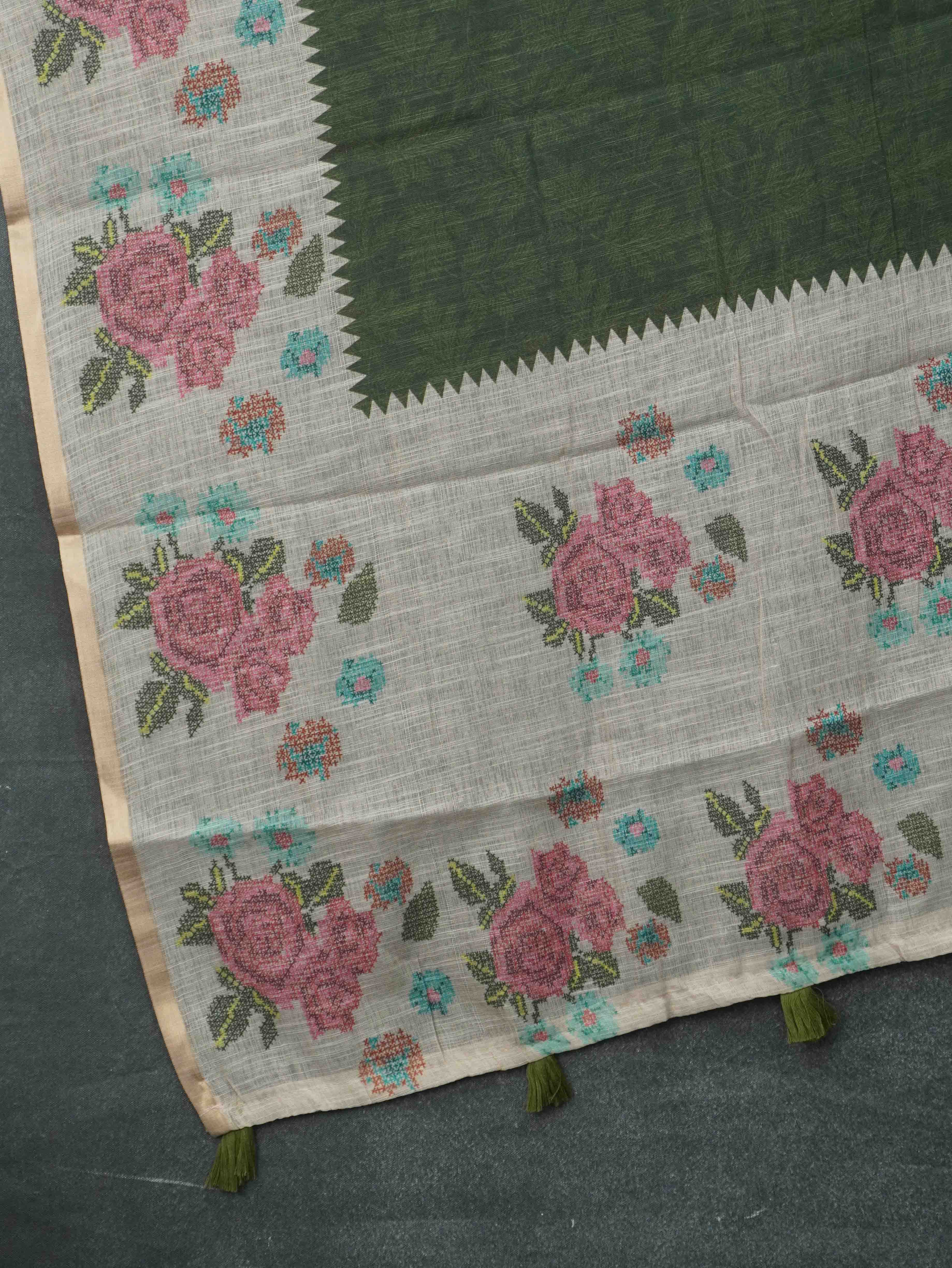 Linen Cotton Saree | TTDS3414