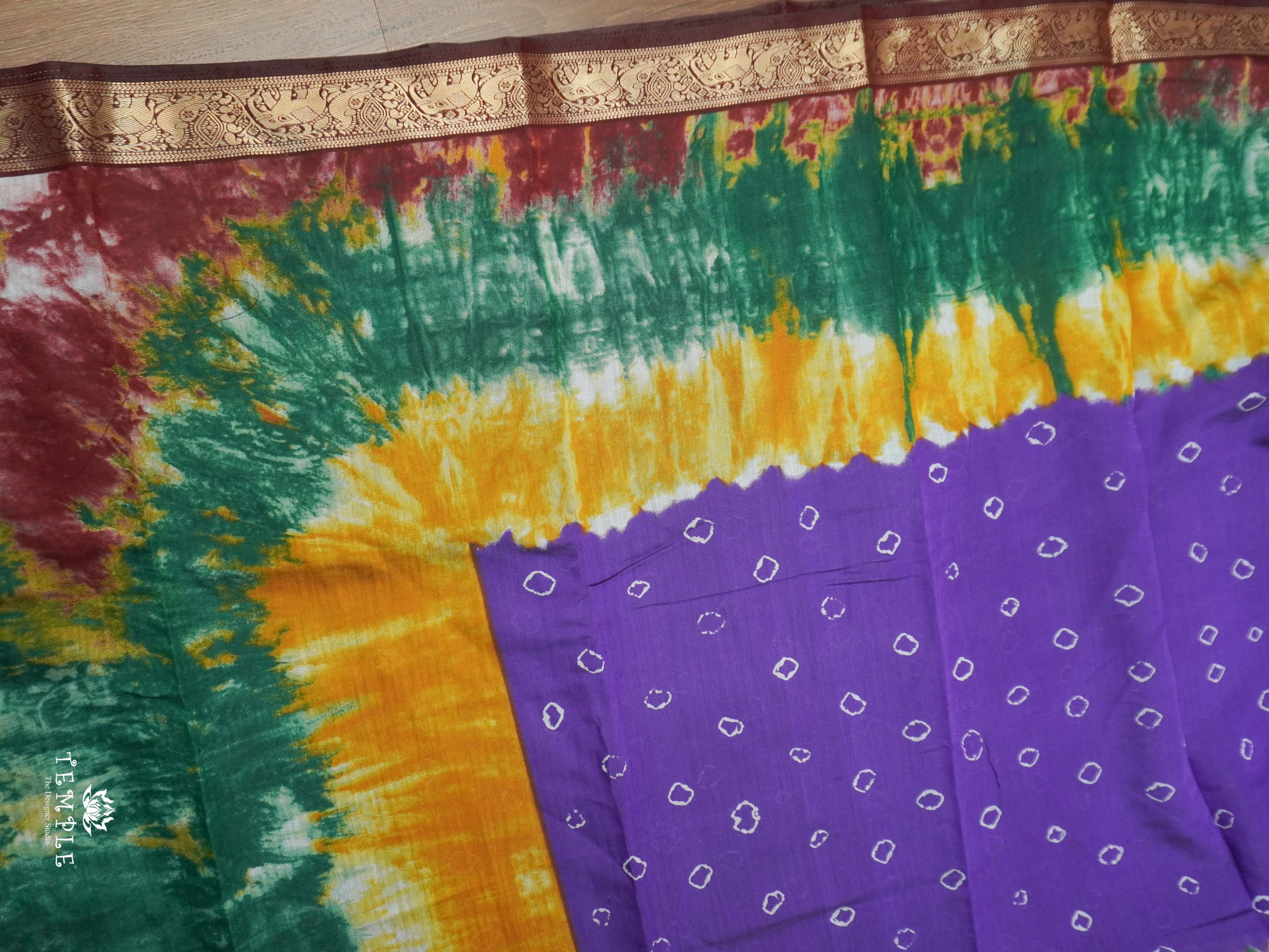 Mangalagiri Cotton Saree With Shibori Prints | TTDS2037