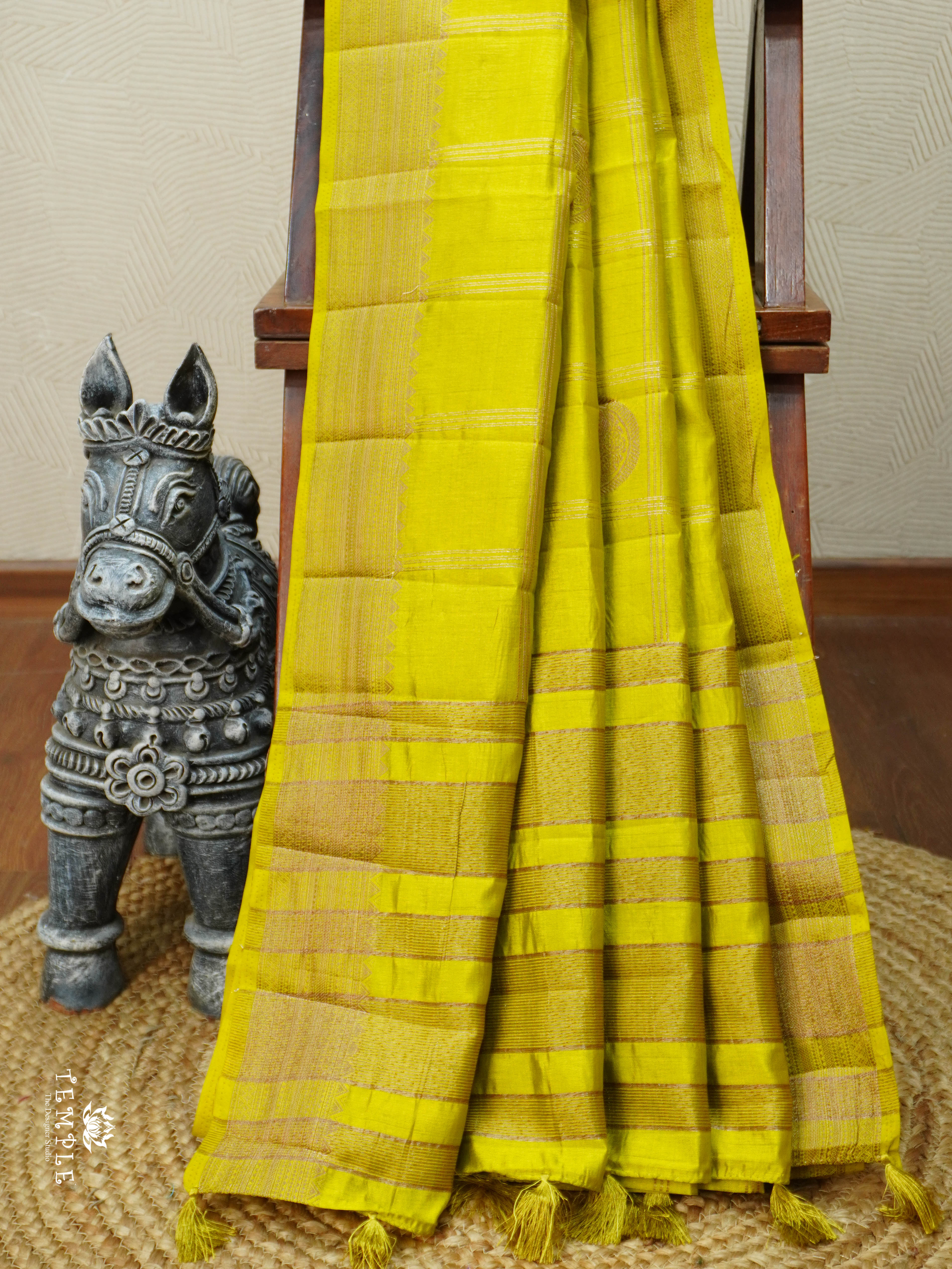 Vintage Kanchipuram Sarees(Lemon Yellow) | TTDS2933