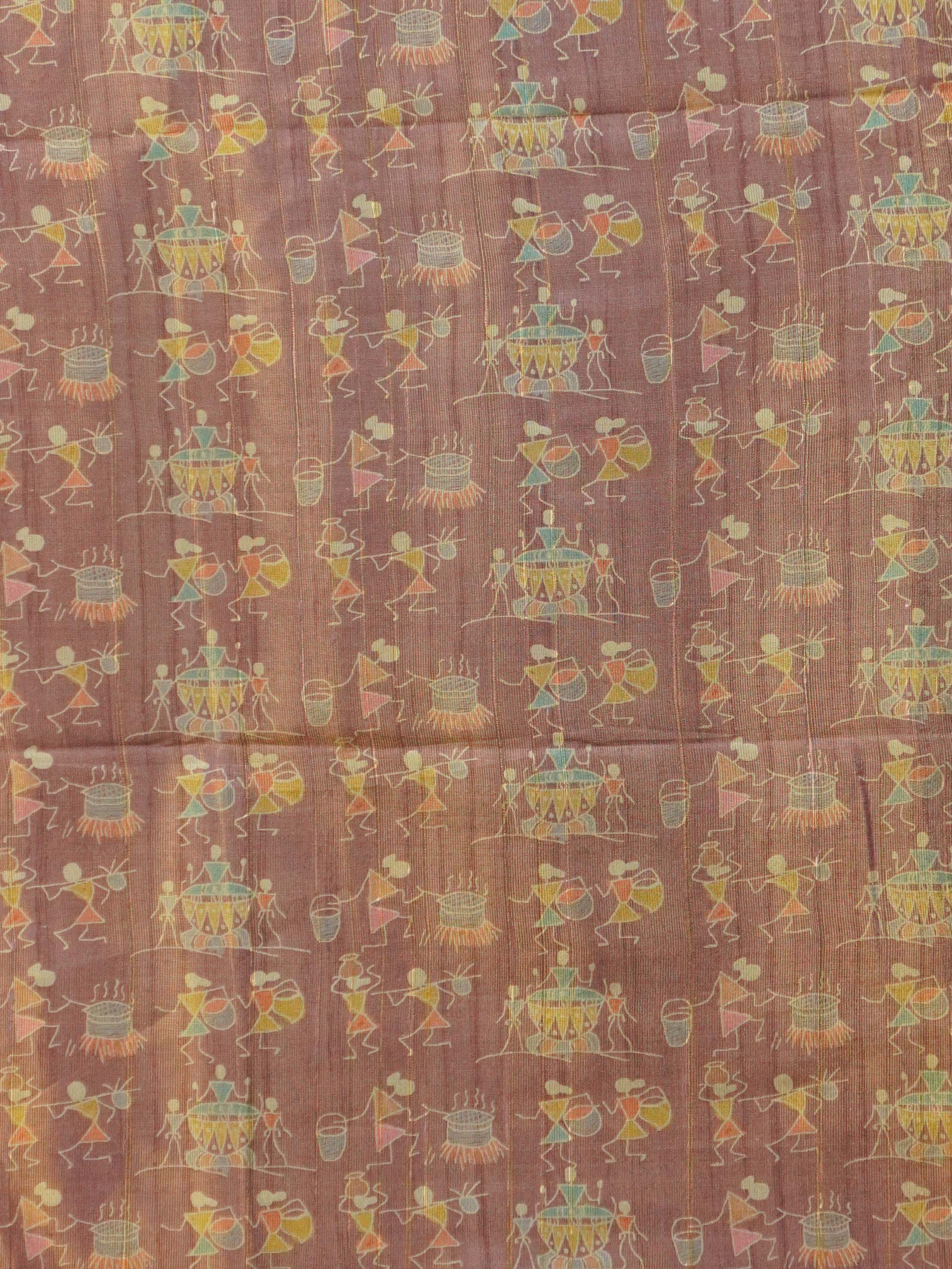 Printed Paper Tussar Saree | TTDS3417