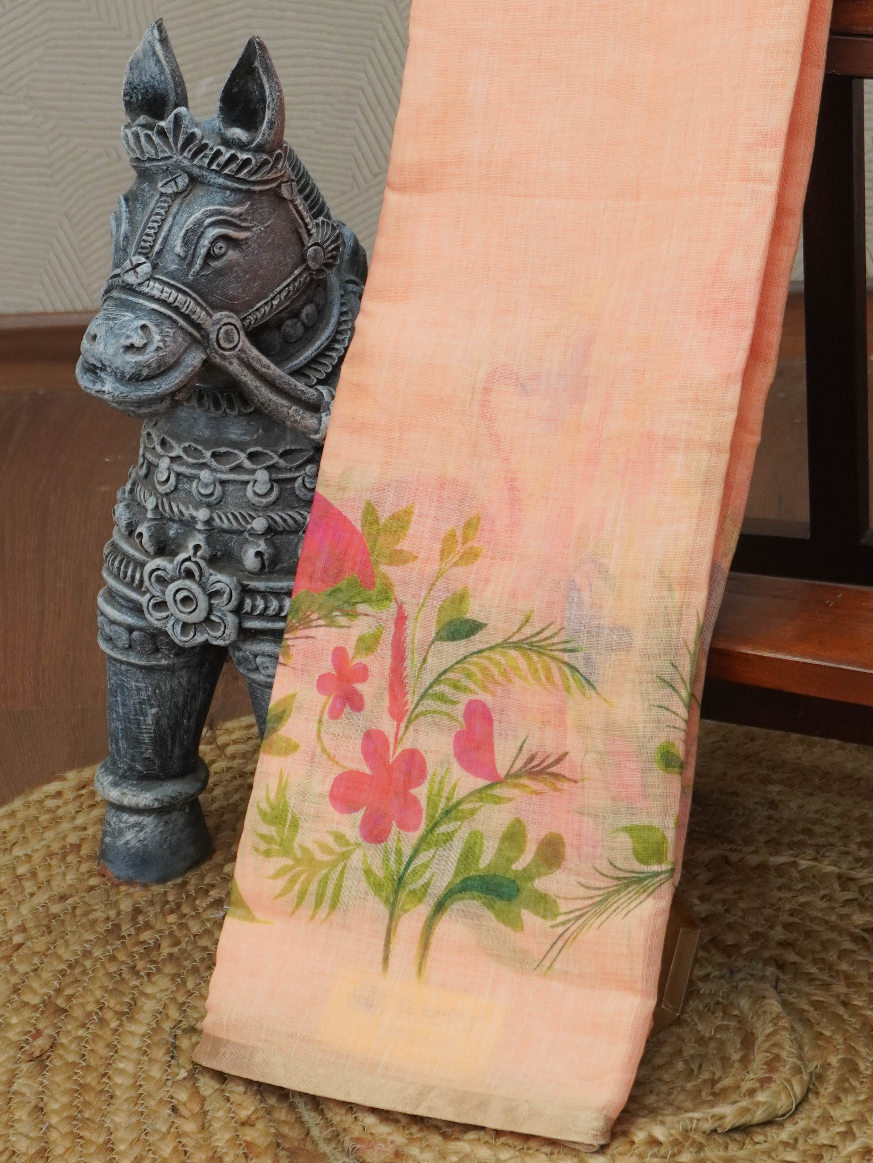 Linen Cotton Saree | TTDS3420