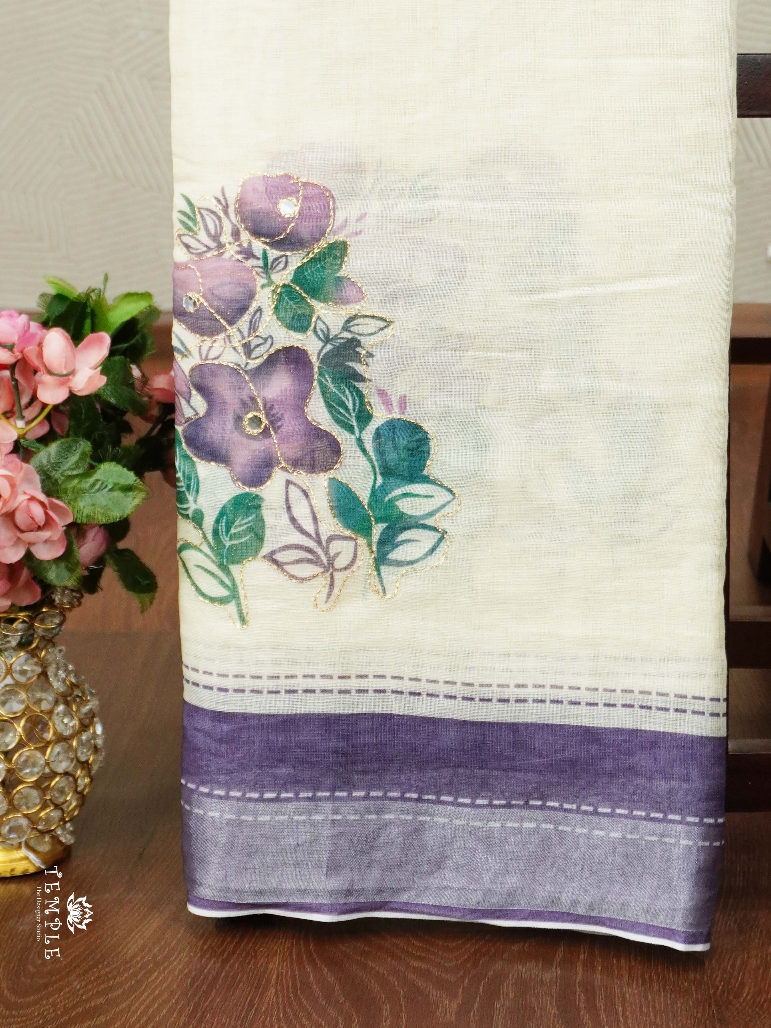 Chanderi Cotton Saree With Zari Work | TTDS2495