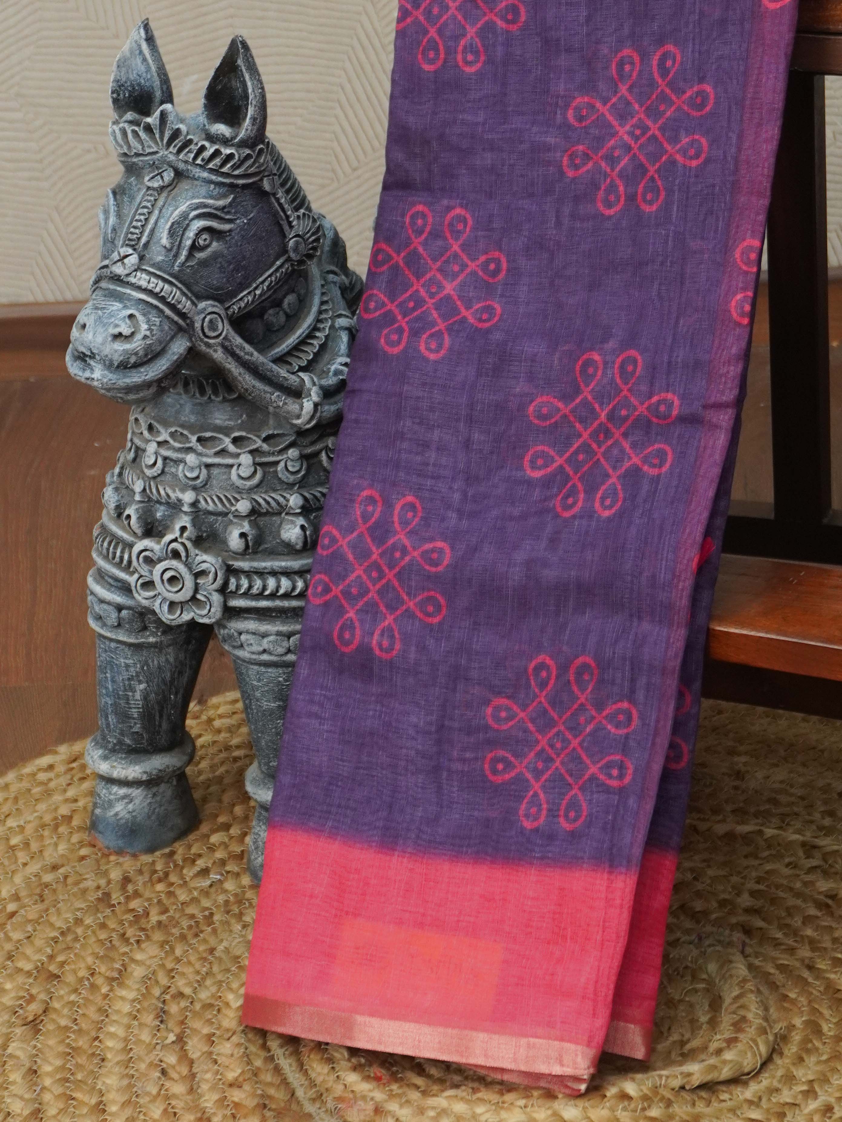 Linen Cotton Saree | TTDS3422