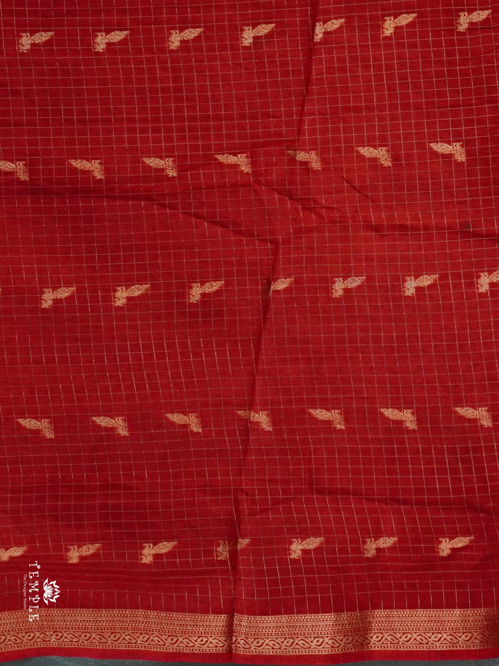 Kolam Printed Marshmallow Saree | TTDS2499