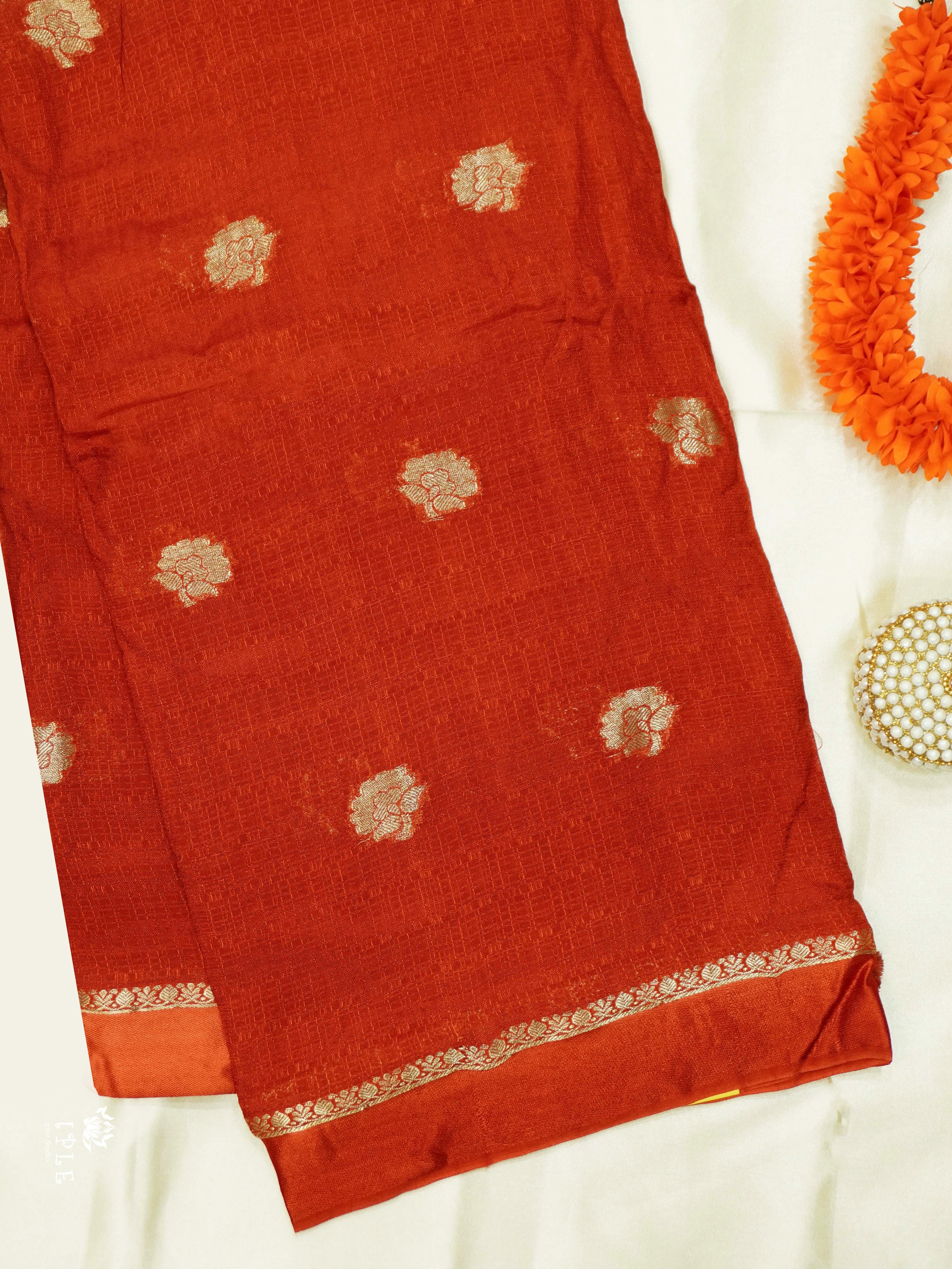 Khadi Silk Sarees (Rustic Orange) | TTDS2494
