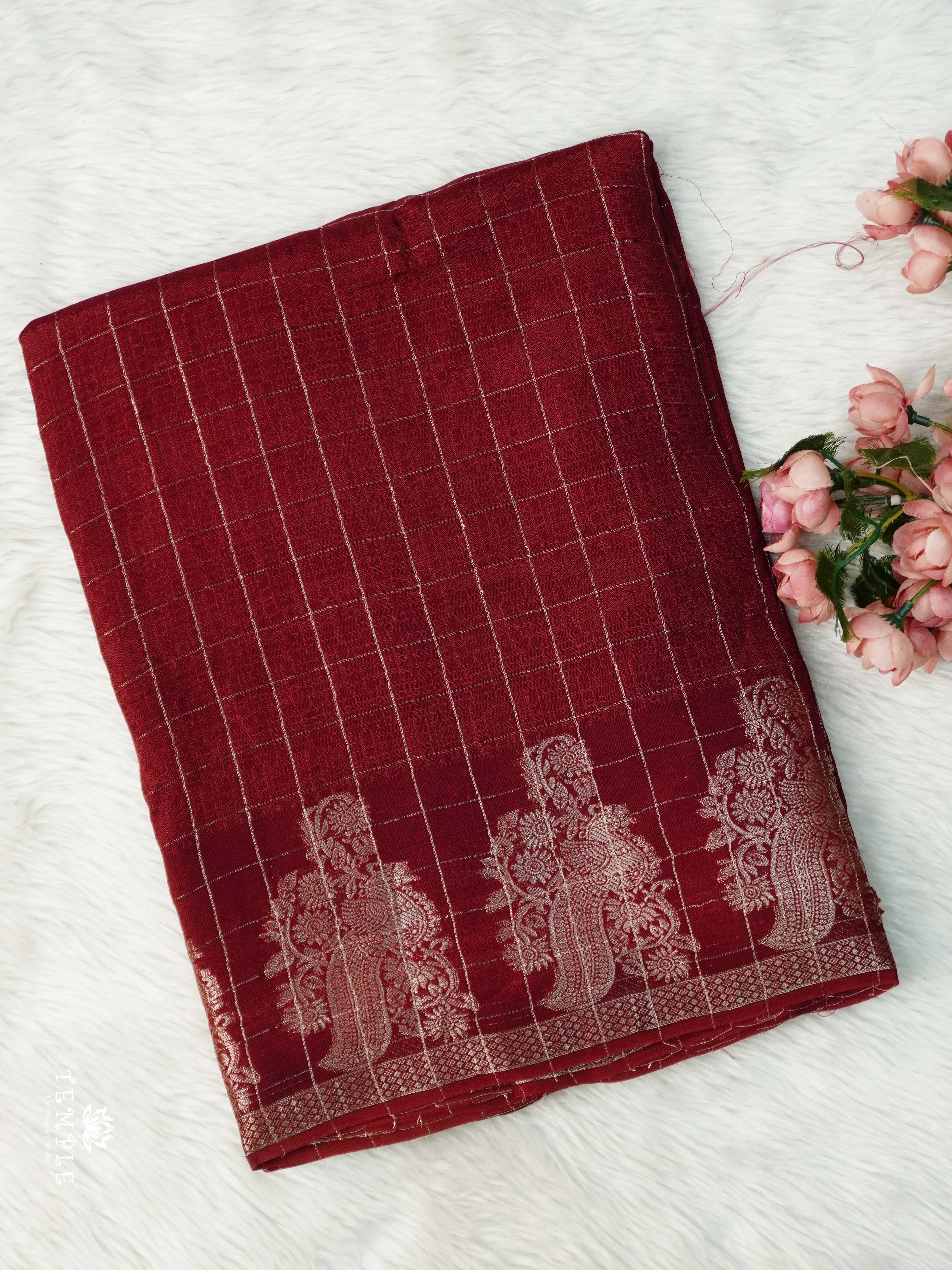 Khadi Silk Saree(Maroon) | TTDS2513