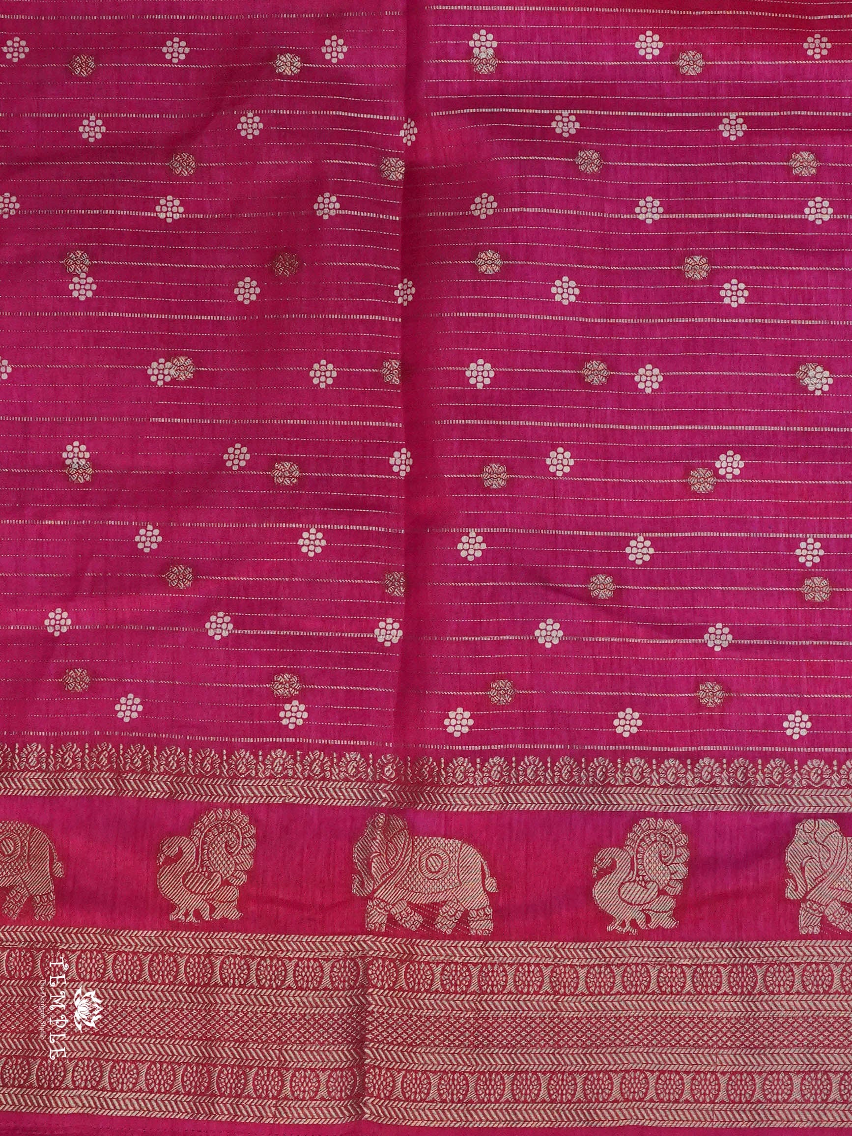 Semi Tussar Saree(Rani Pink) | TTDS3302