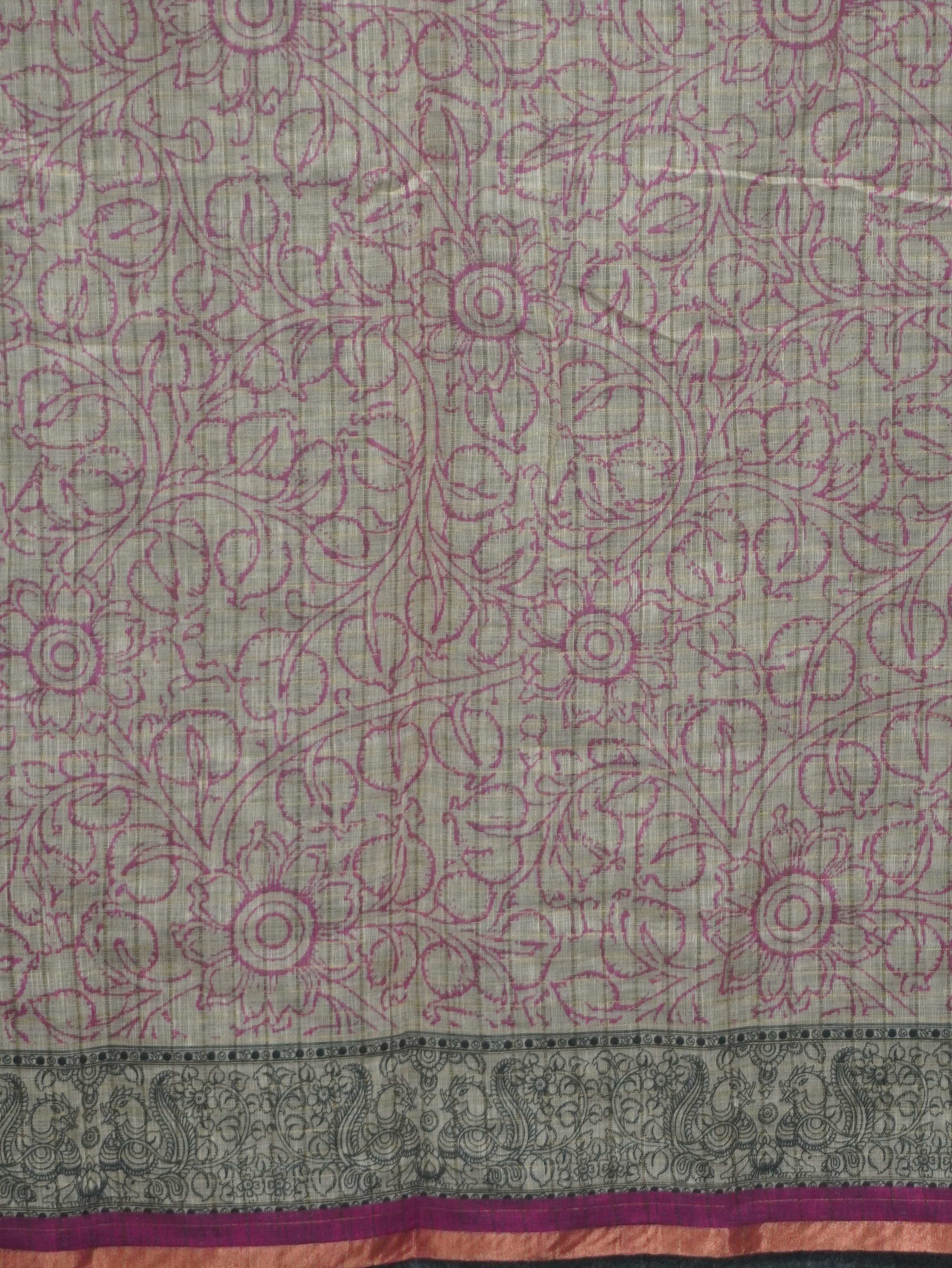 Linen Kalahasti cotton Saree | TTDS3435