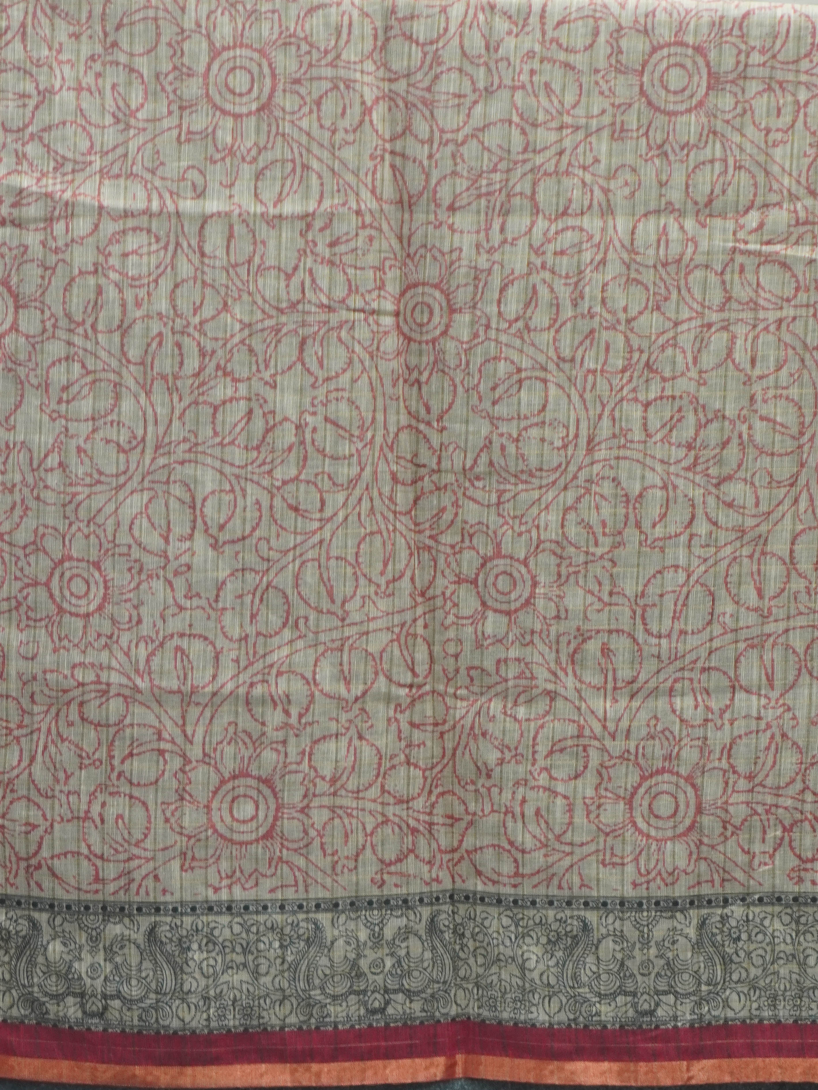 Linen Kalahasti cotton Saree | TTDS3435