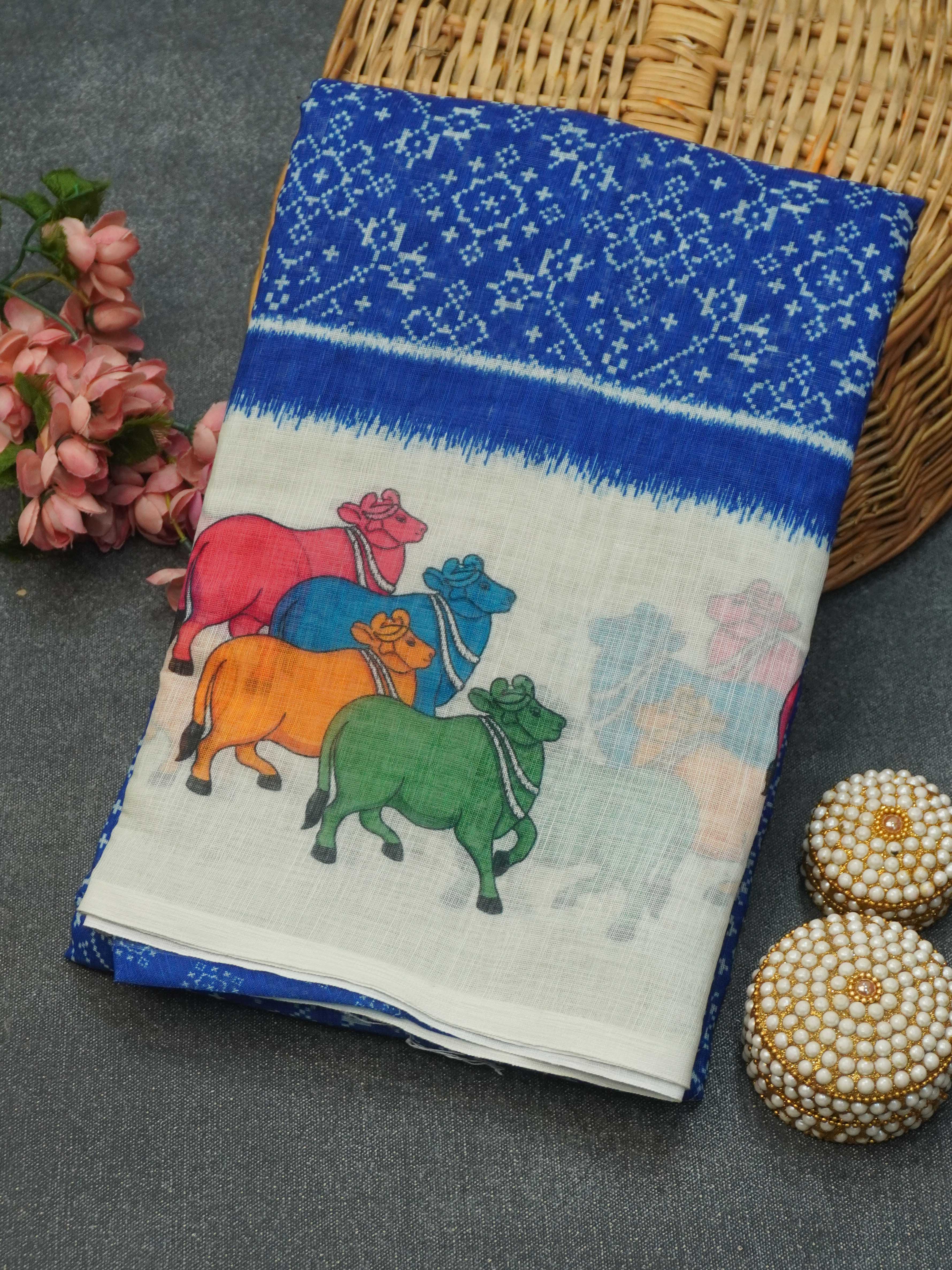 Linen Cotton Saree | TTDS3446