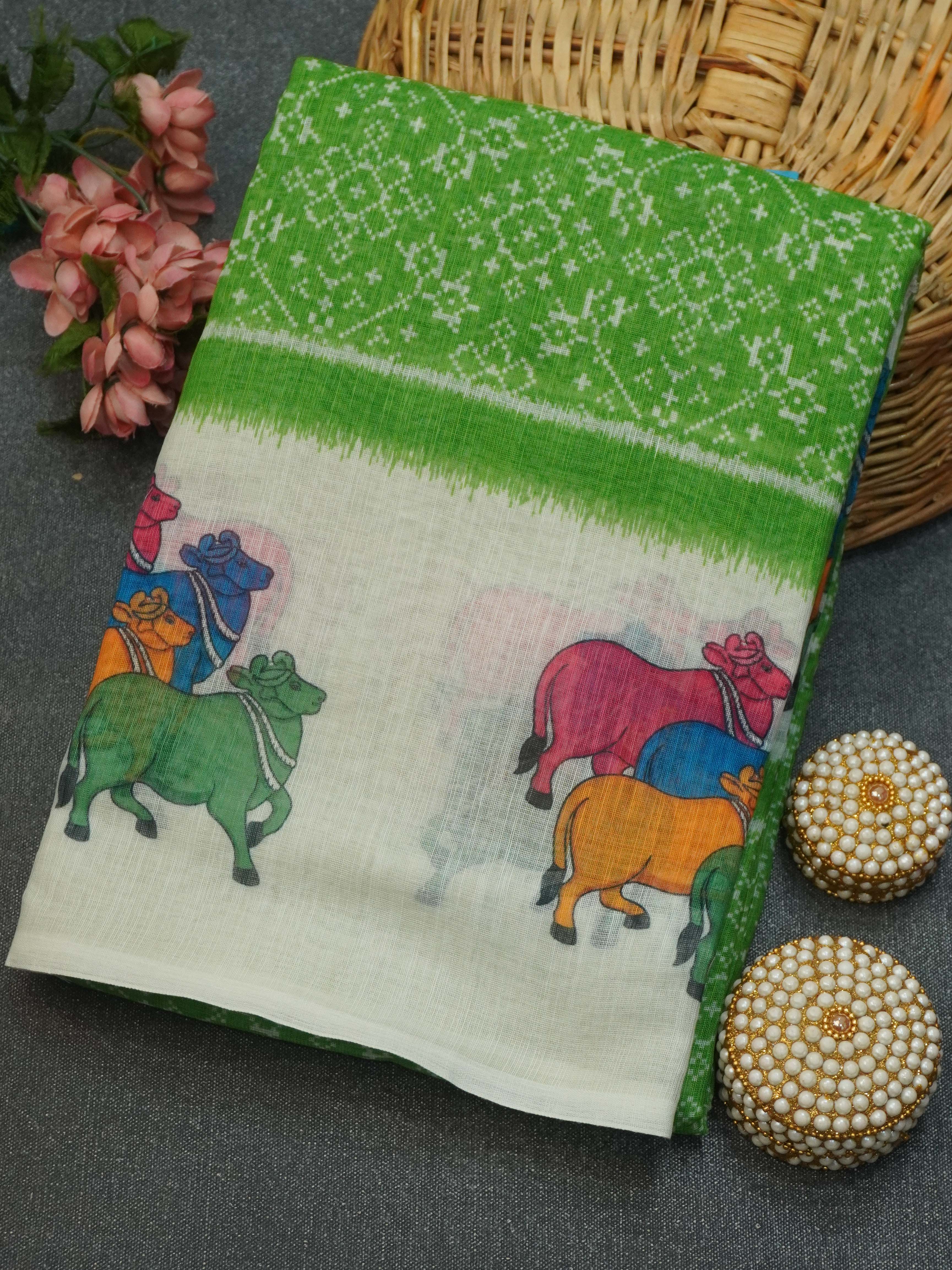 Linen Cotton Saree | TTDS3446