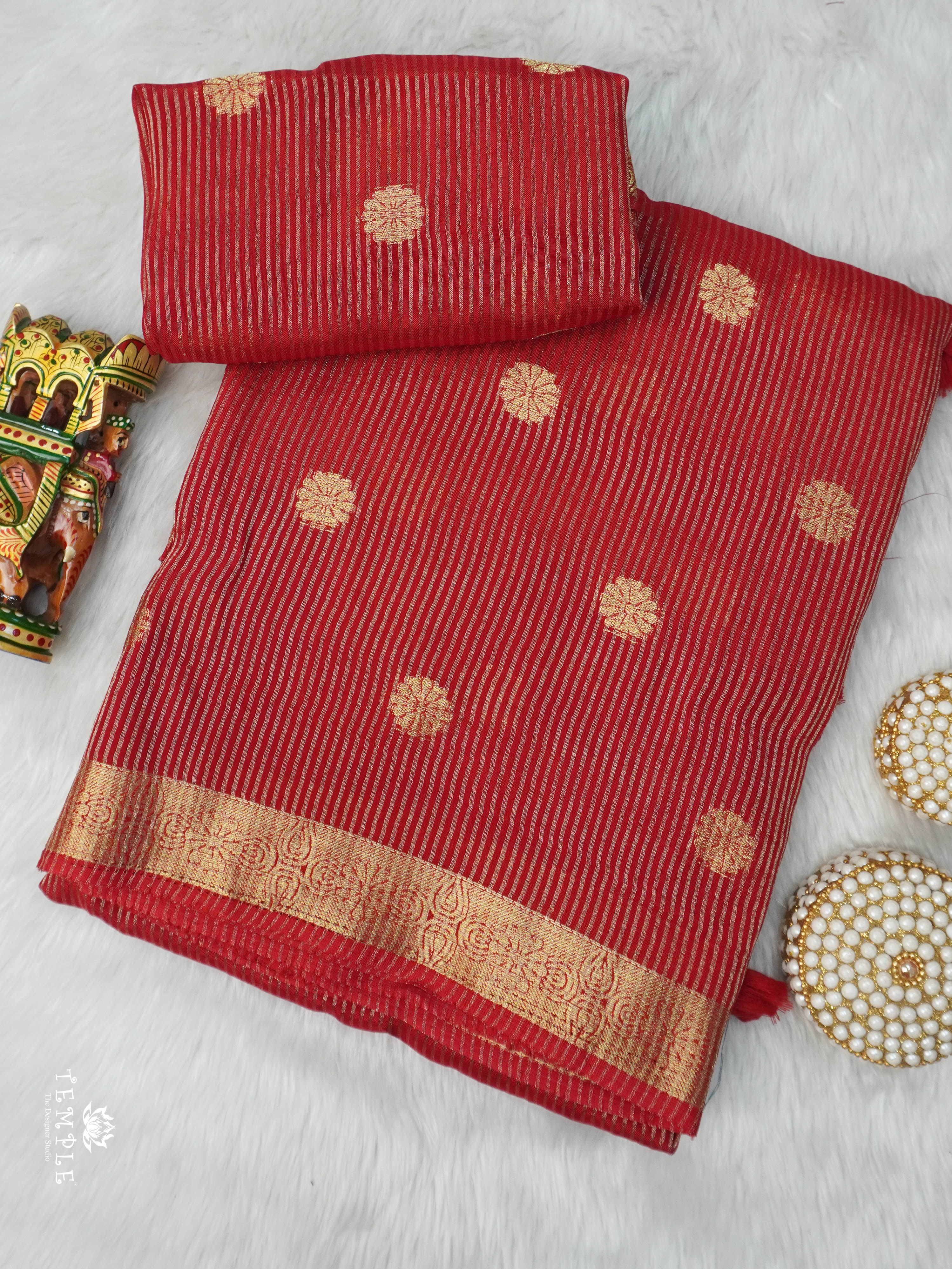 Linen Viscose Saree With Vaira Oosi Pattern | TTDS3005