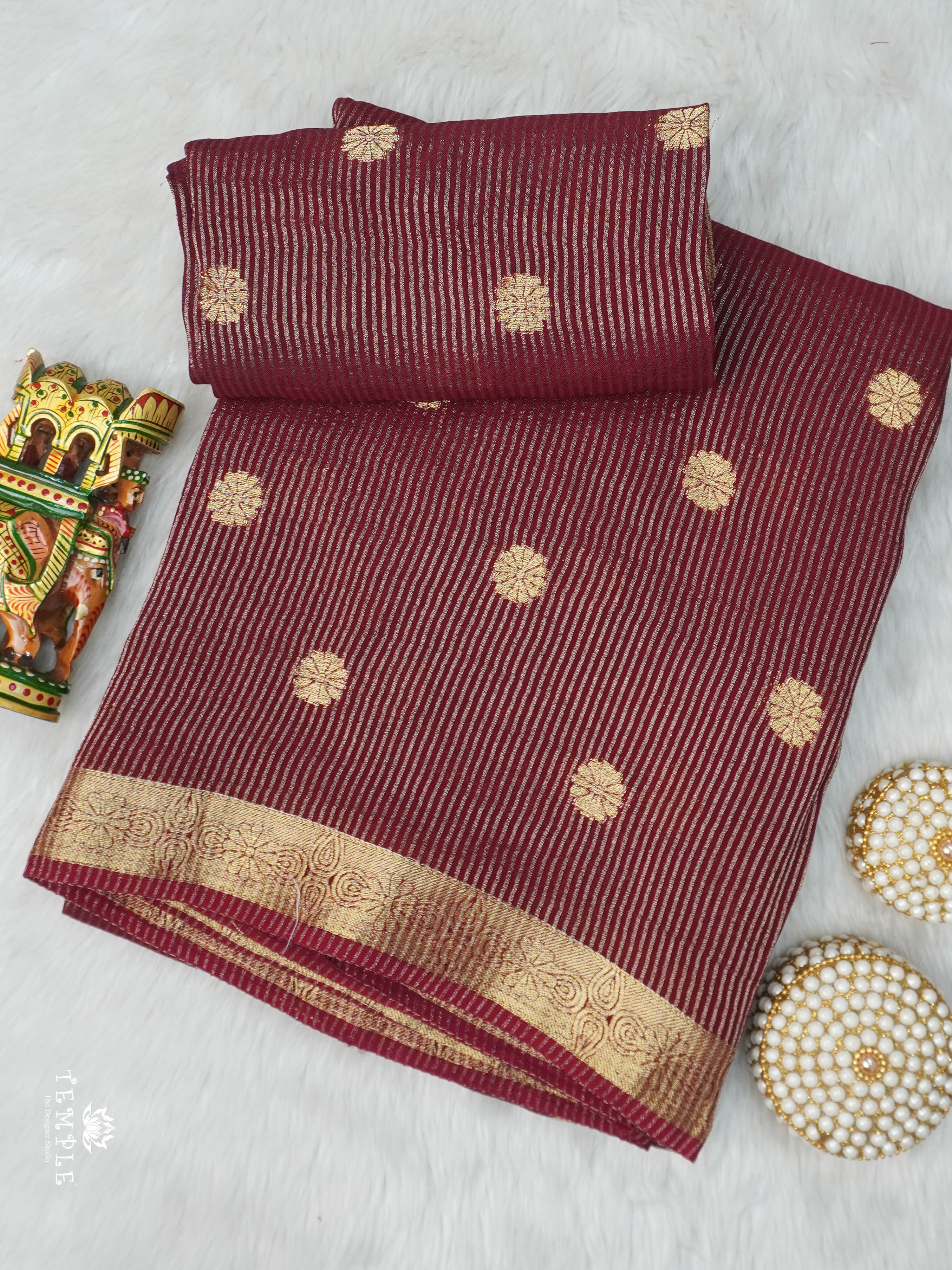 Linen Viscose Saree With Vaira Oosi Pattern | TTDS3005