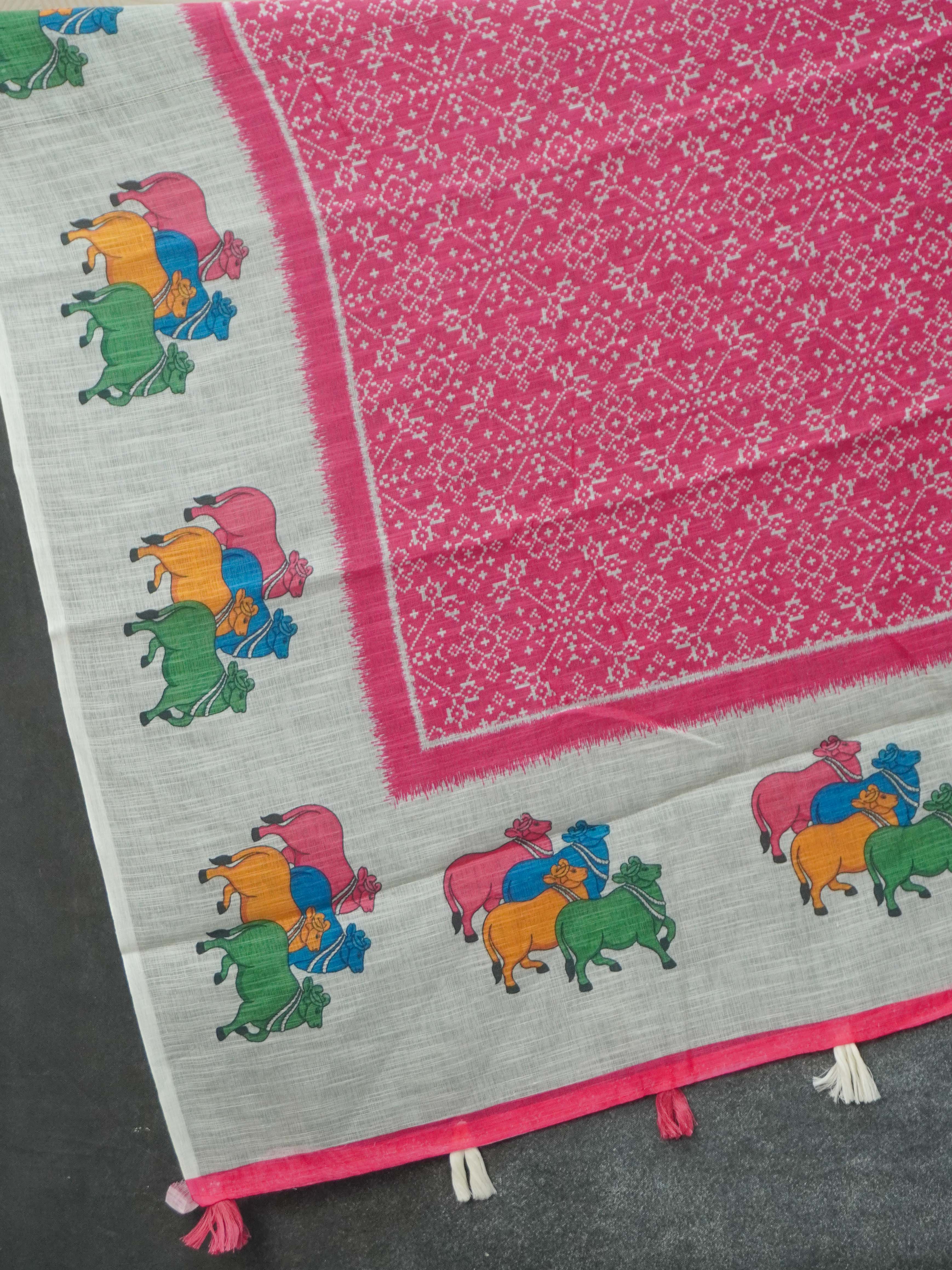 Linen Cotton Saree | TTDS3446