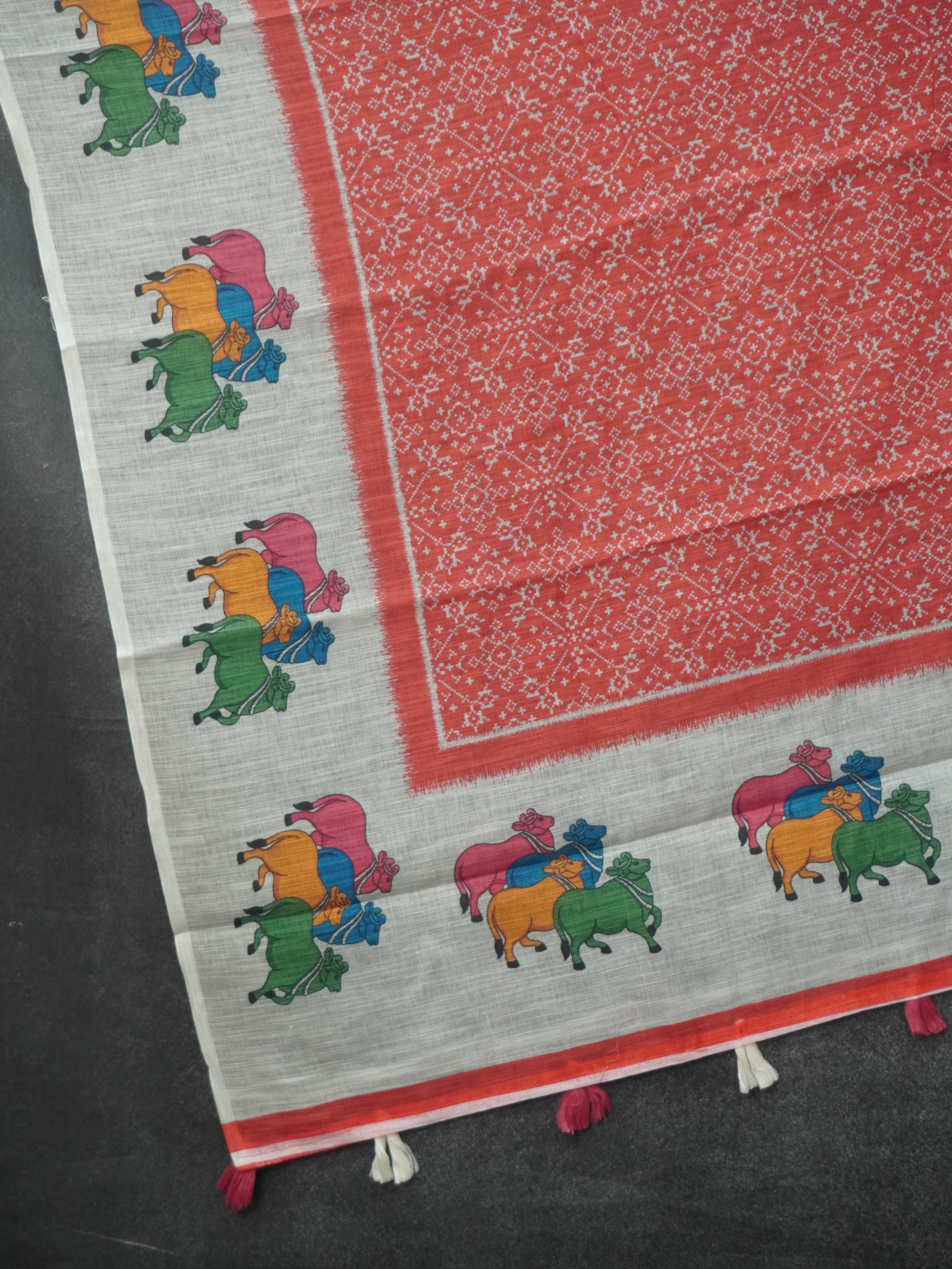 Linen Cotton Saree | TTDS3446