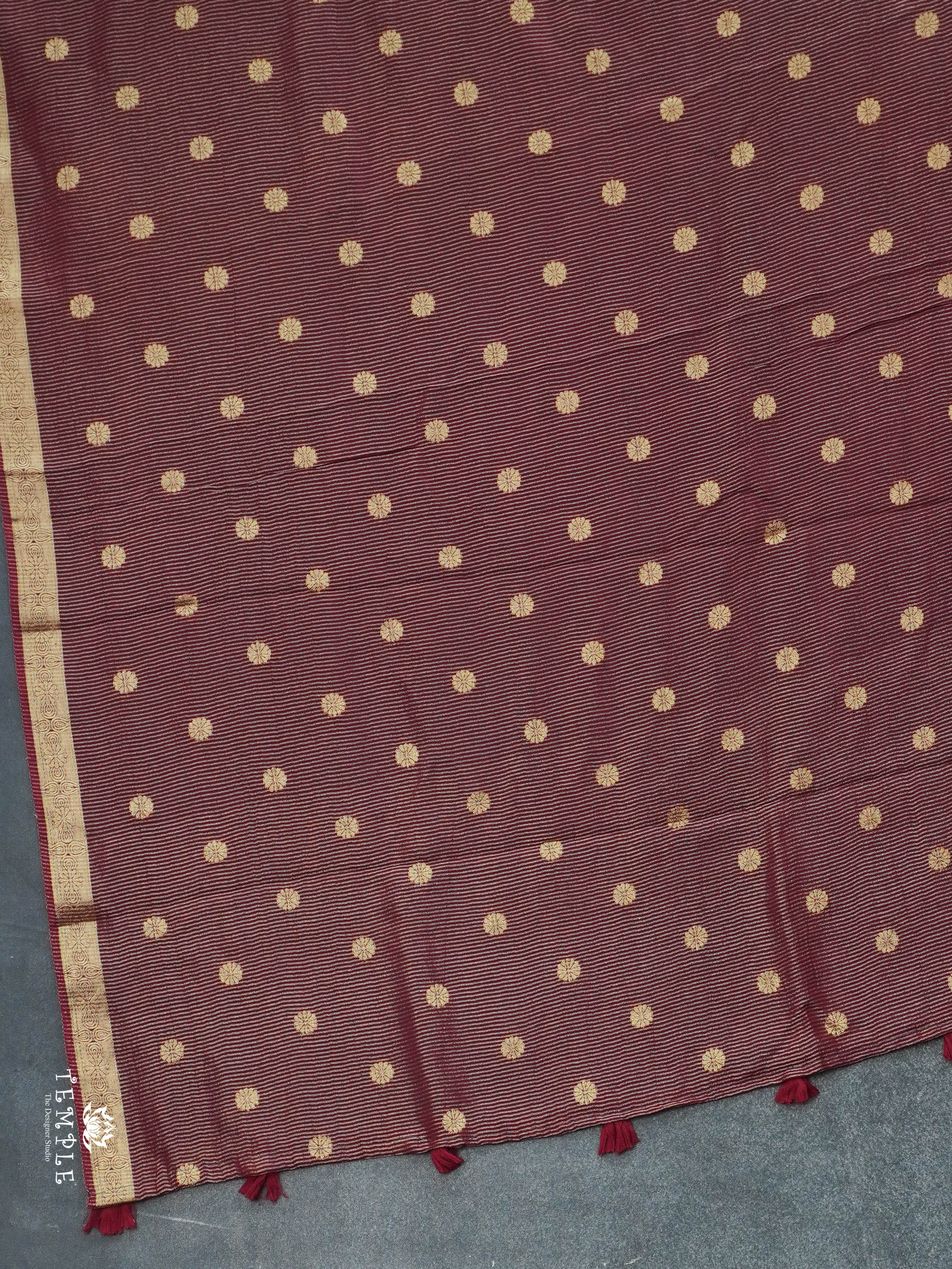 Linen Viscose Saree With Vaira Oosi Pattern | TTDS3005