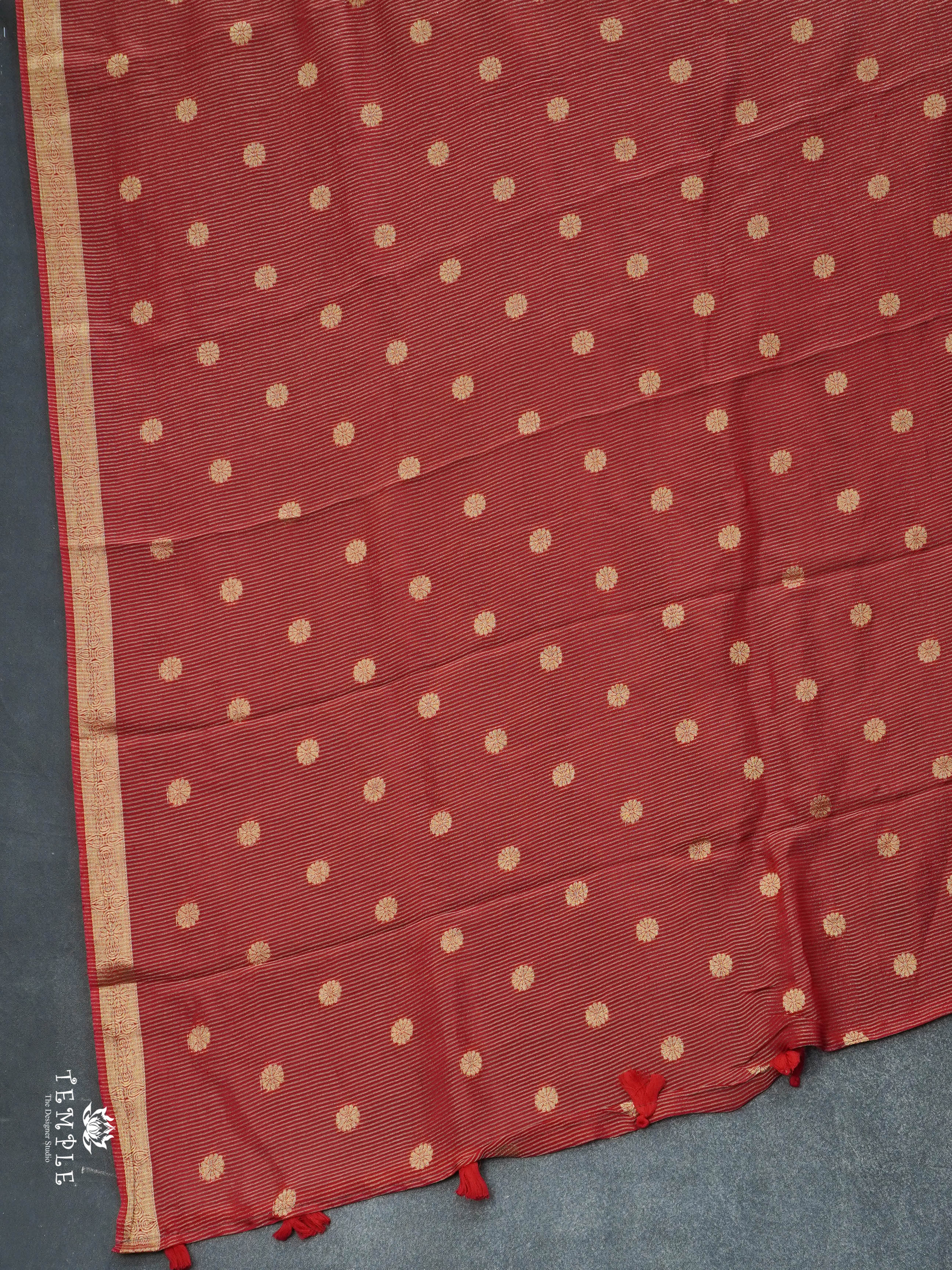 Linen Viscose Saree With Vaira Oosi Pattern | TTDS3005