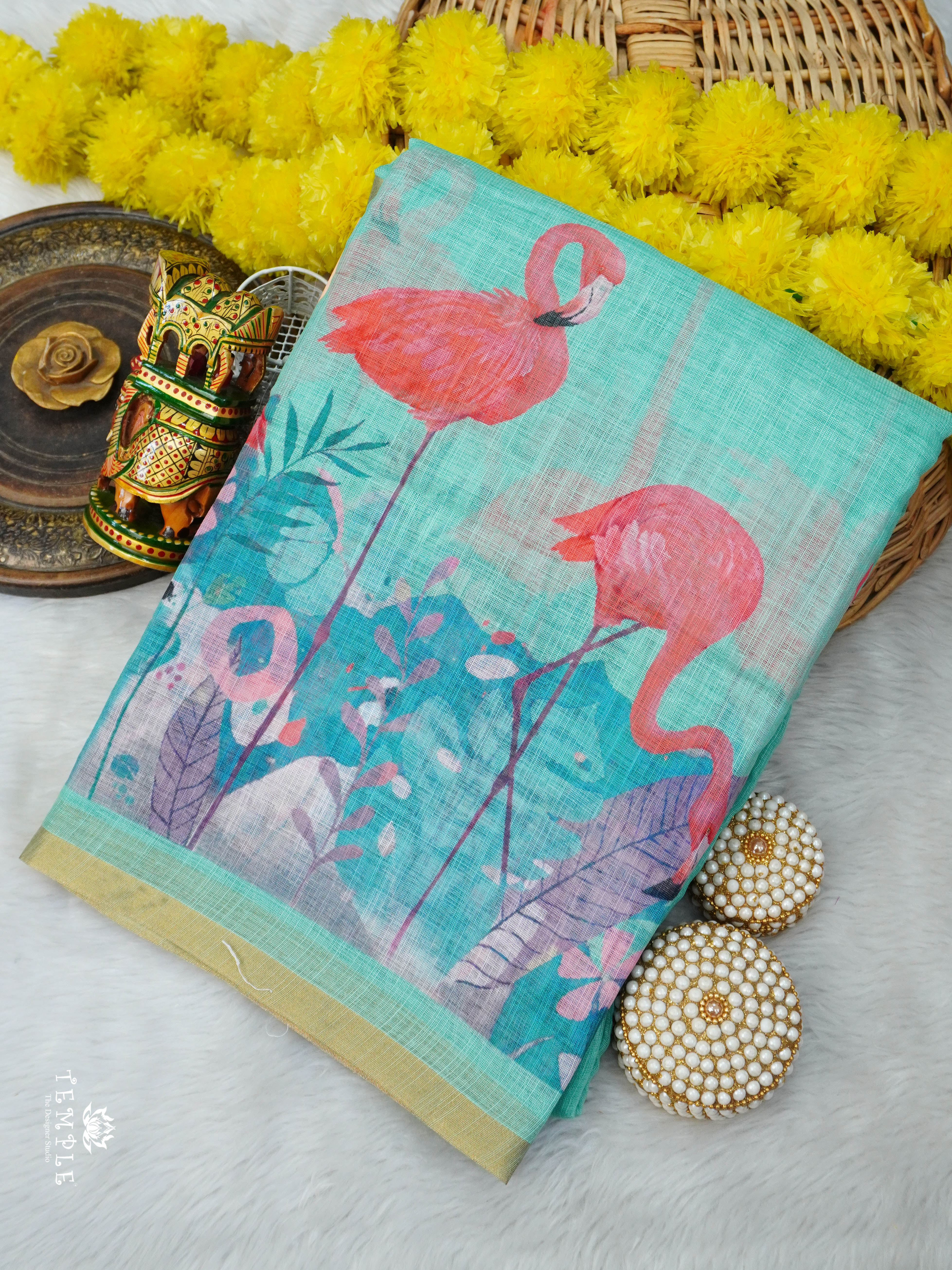 Linen Cotton Saree | TTDS3020