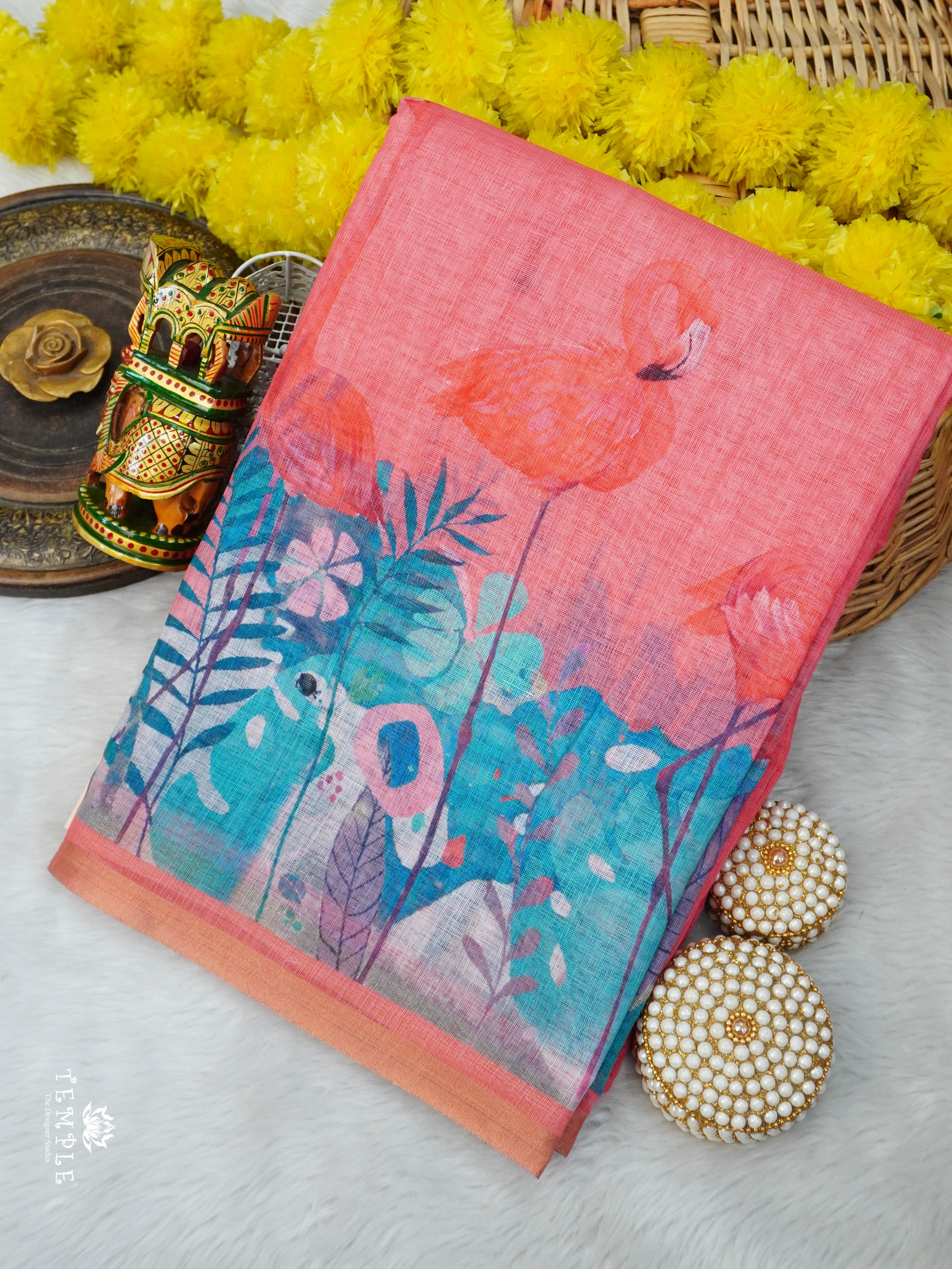 Linen Cotton Saree | TTDS3020
