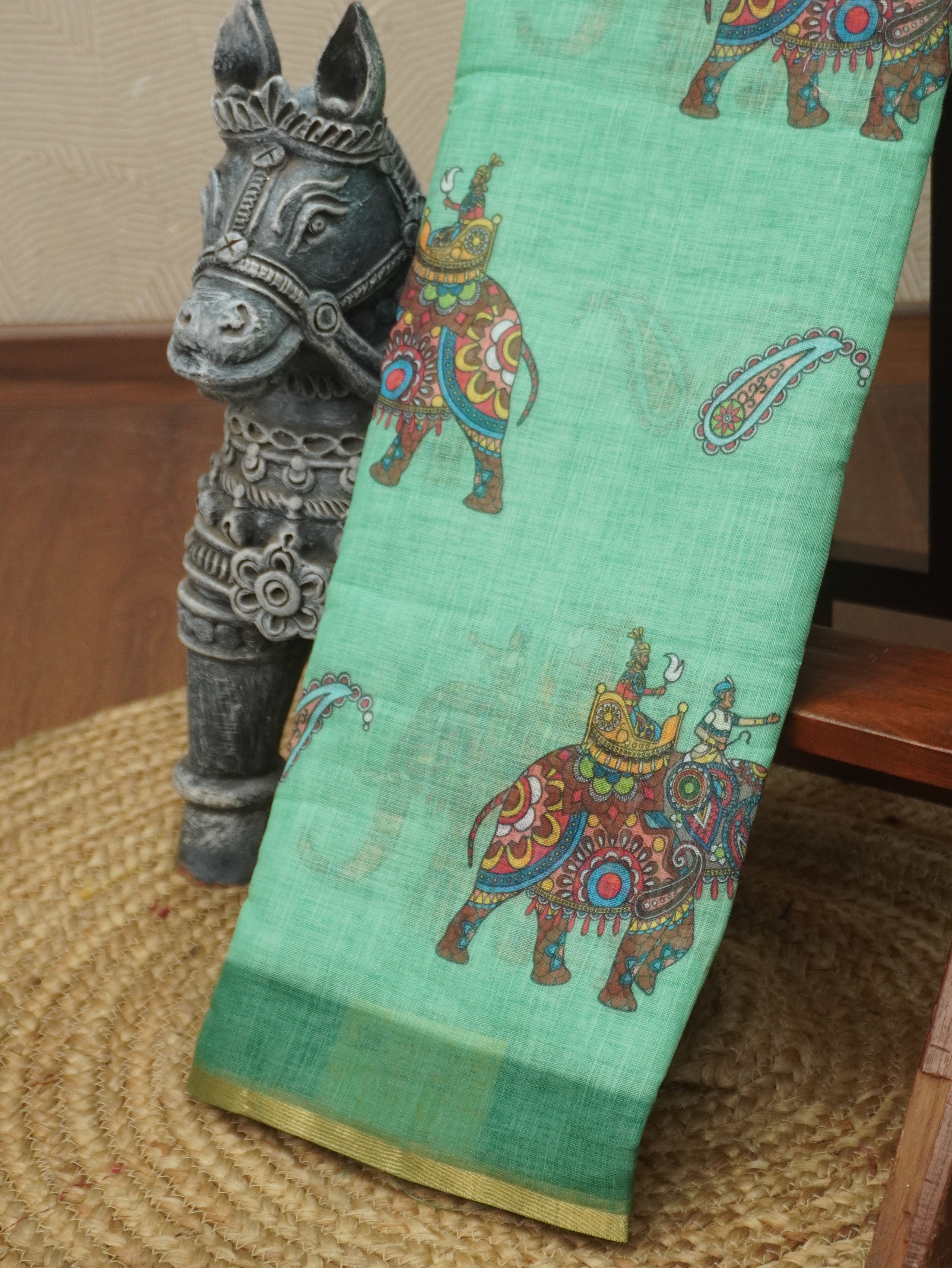 Linen Cotton Saree | TTDS3457