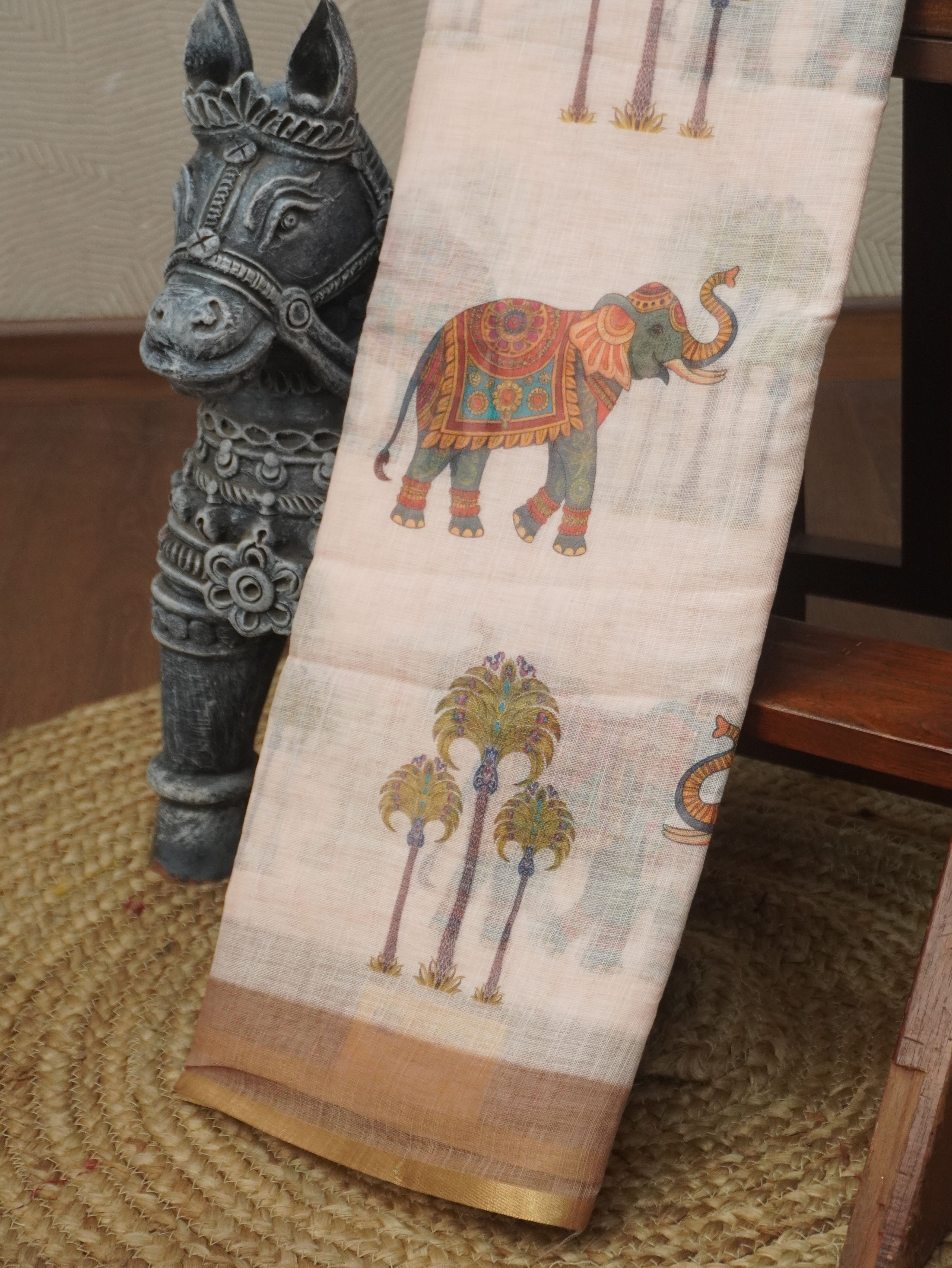 Linen Cotton Saree | TTDS3459