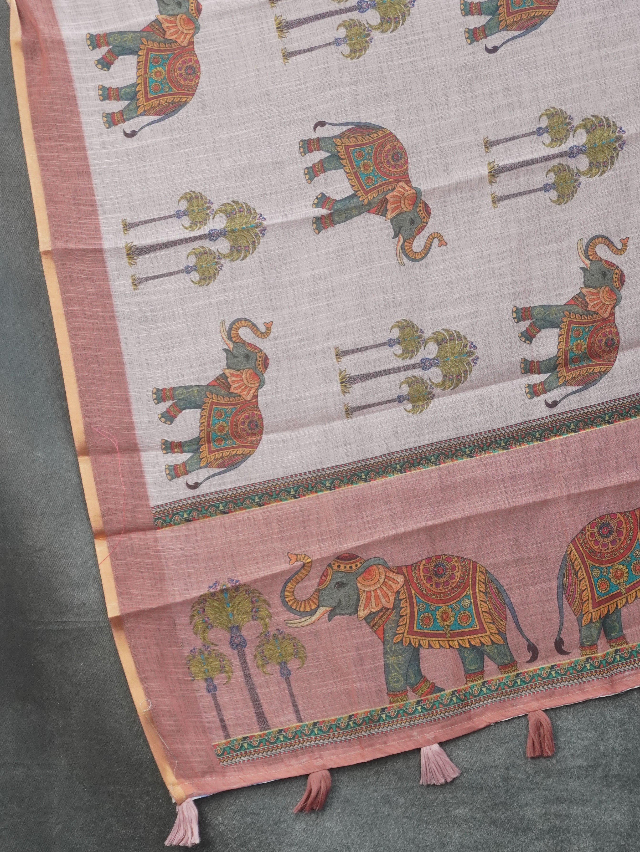 Linen Cotton Saree | TTDS3459