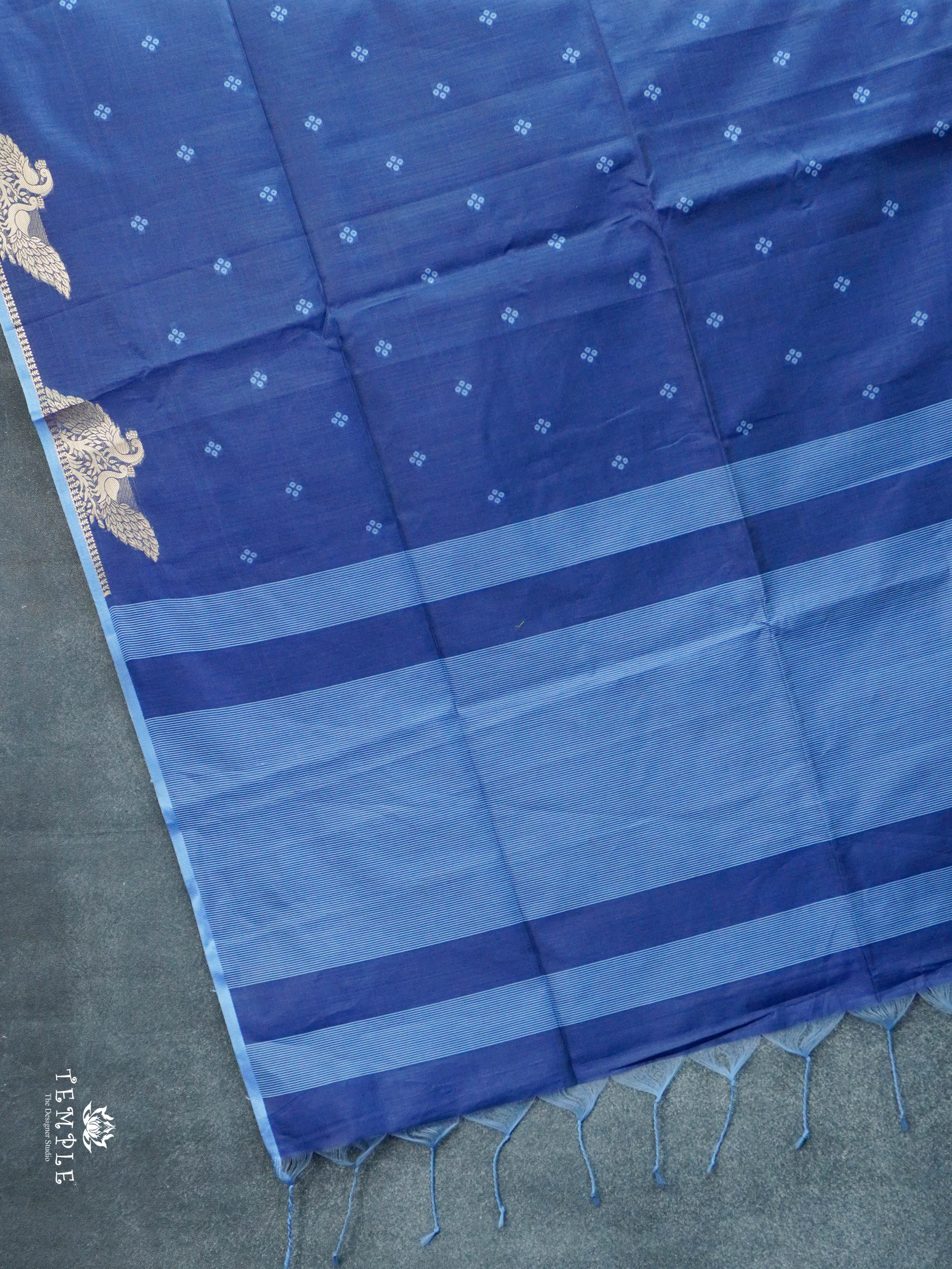 Raw Silk Saree With Peacock Design | TTDS3025