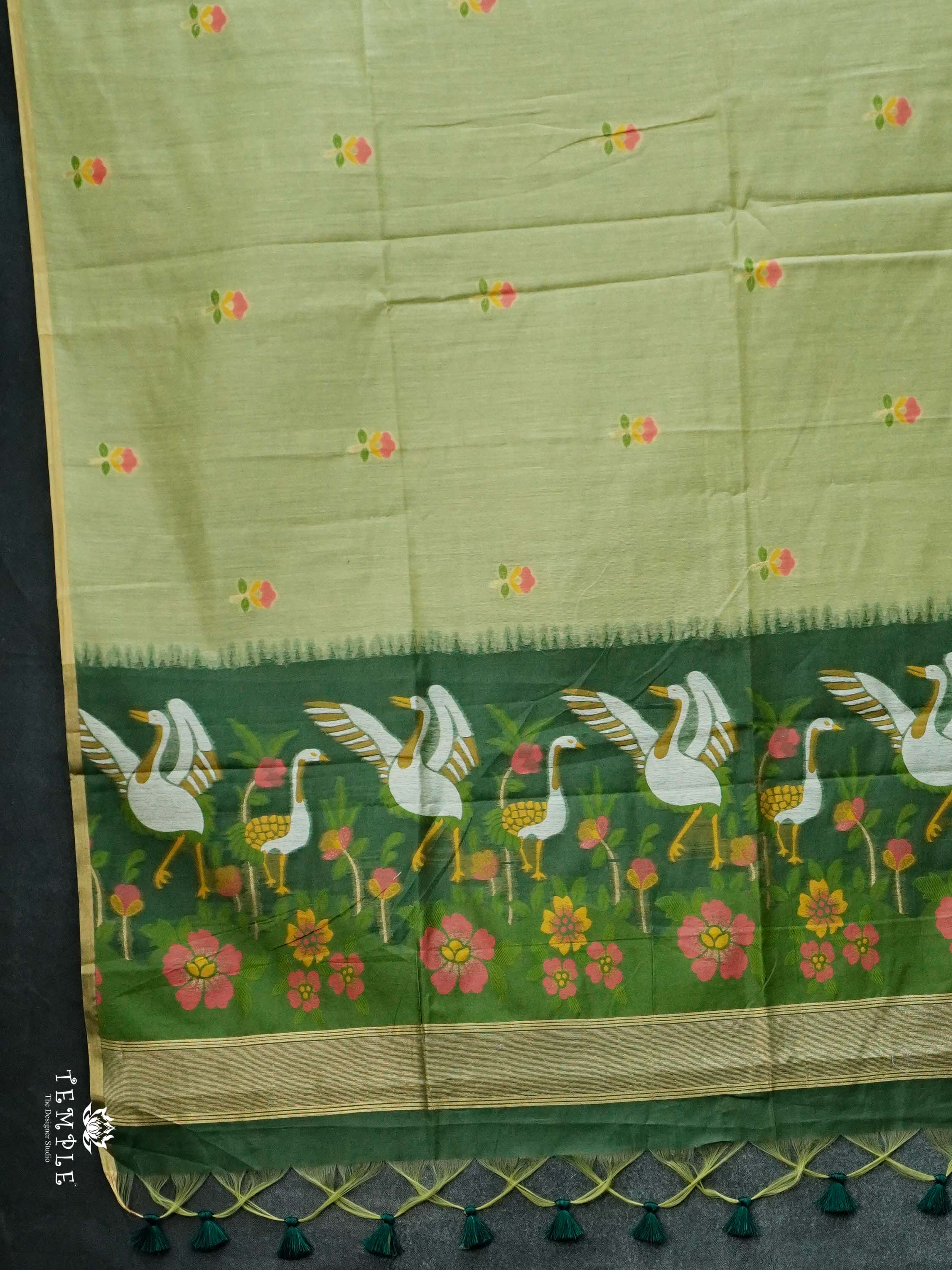 Thread Weaved Linen Cotton Saree | TTDS2545
