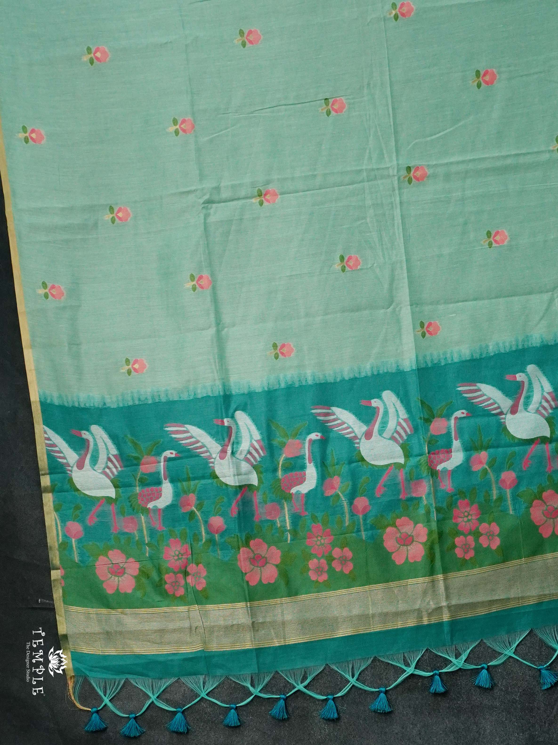 Thread Weaved Linen Cotton Saree | TTDS2545