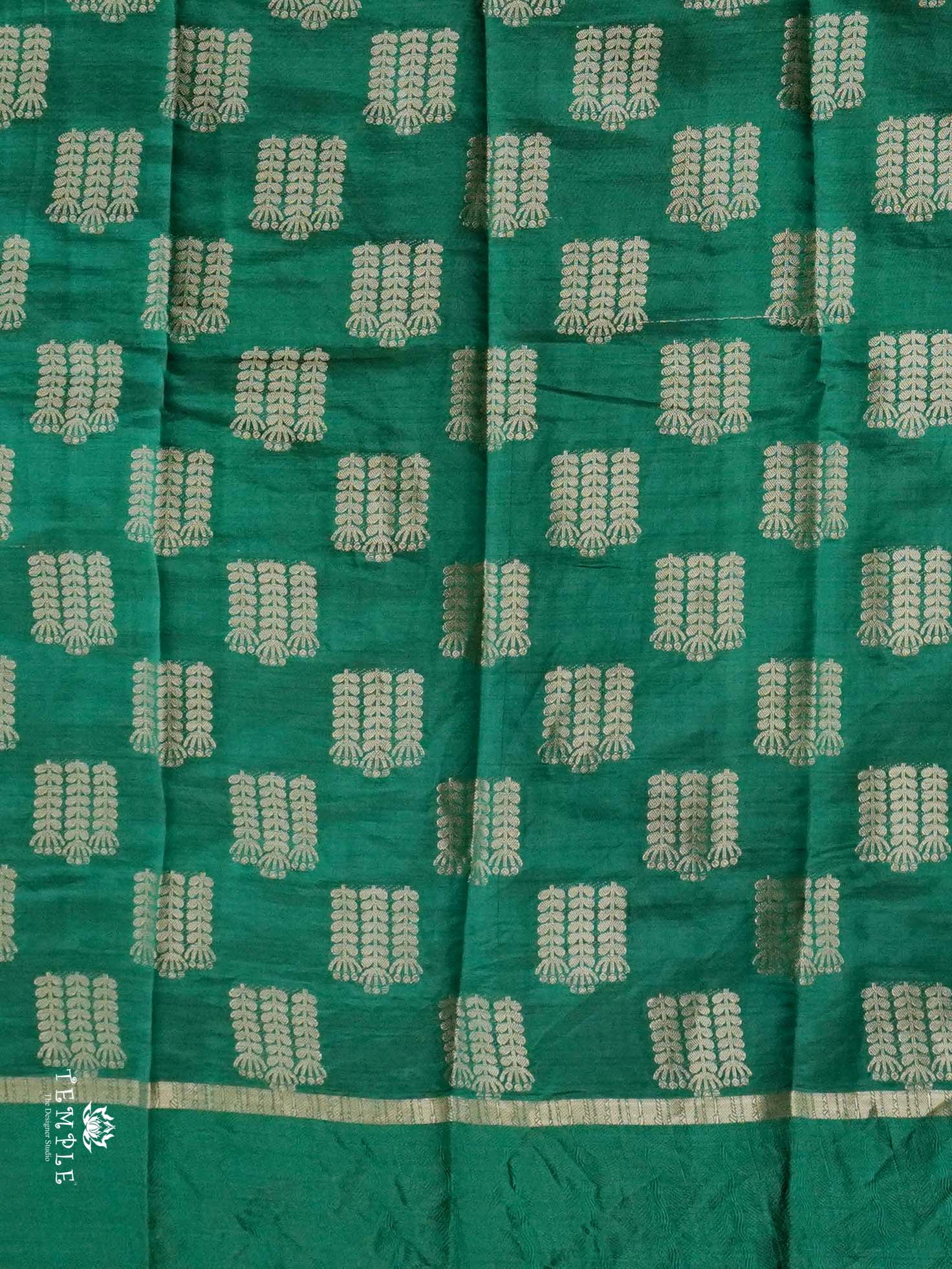 Tussar Silk Saree With Satin Border(Green) | TTDS2555