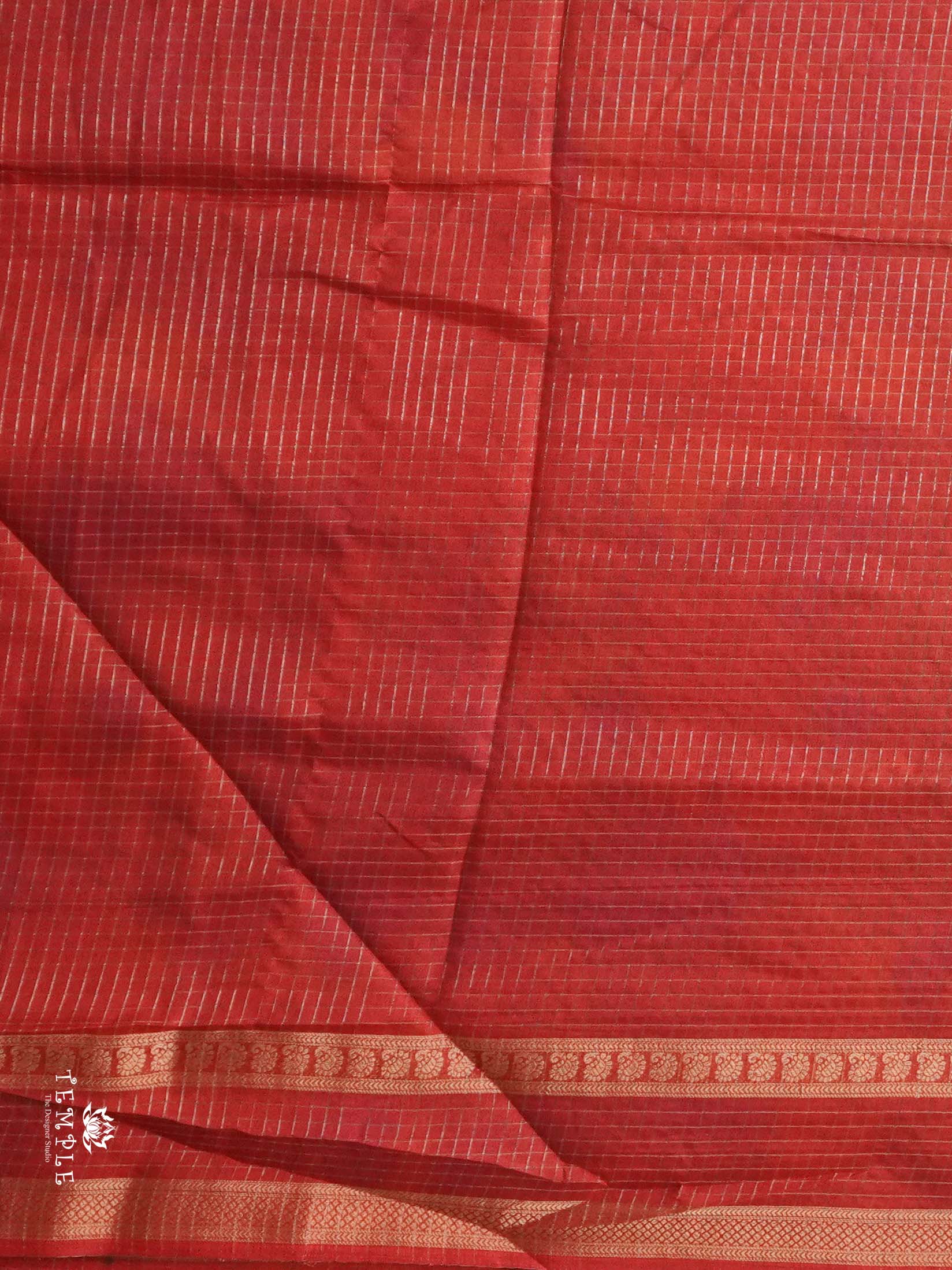 Checked Pattern Crepe Silk Saree | TTDS2547