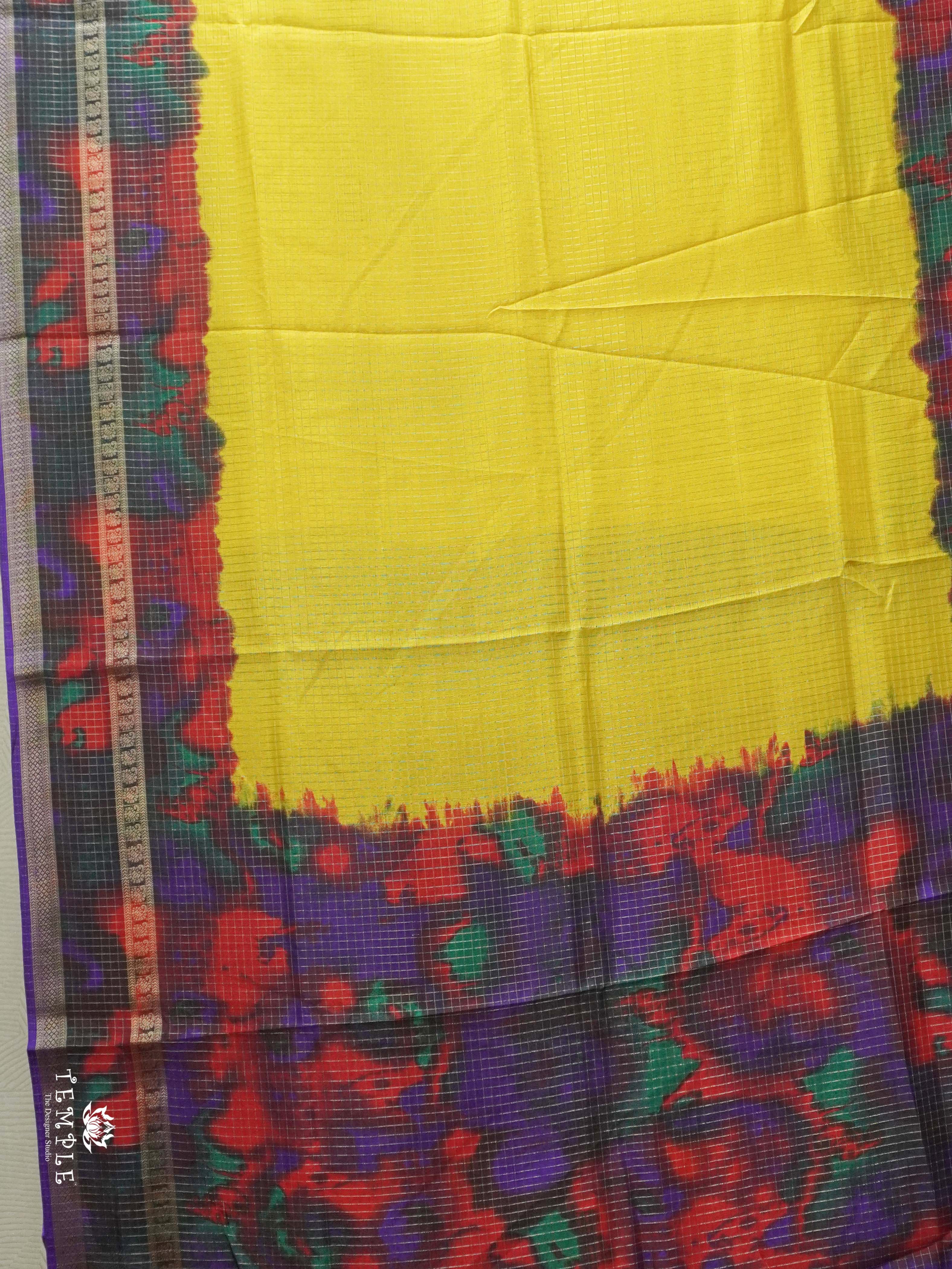 Checked Pattern Crepe Silk Saree | TTDS2547