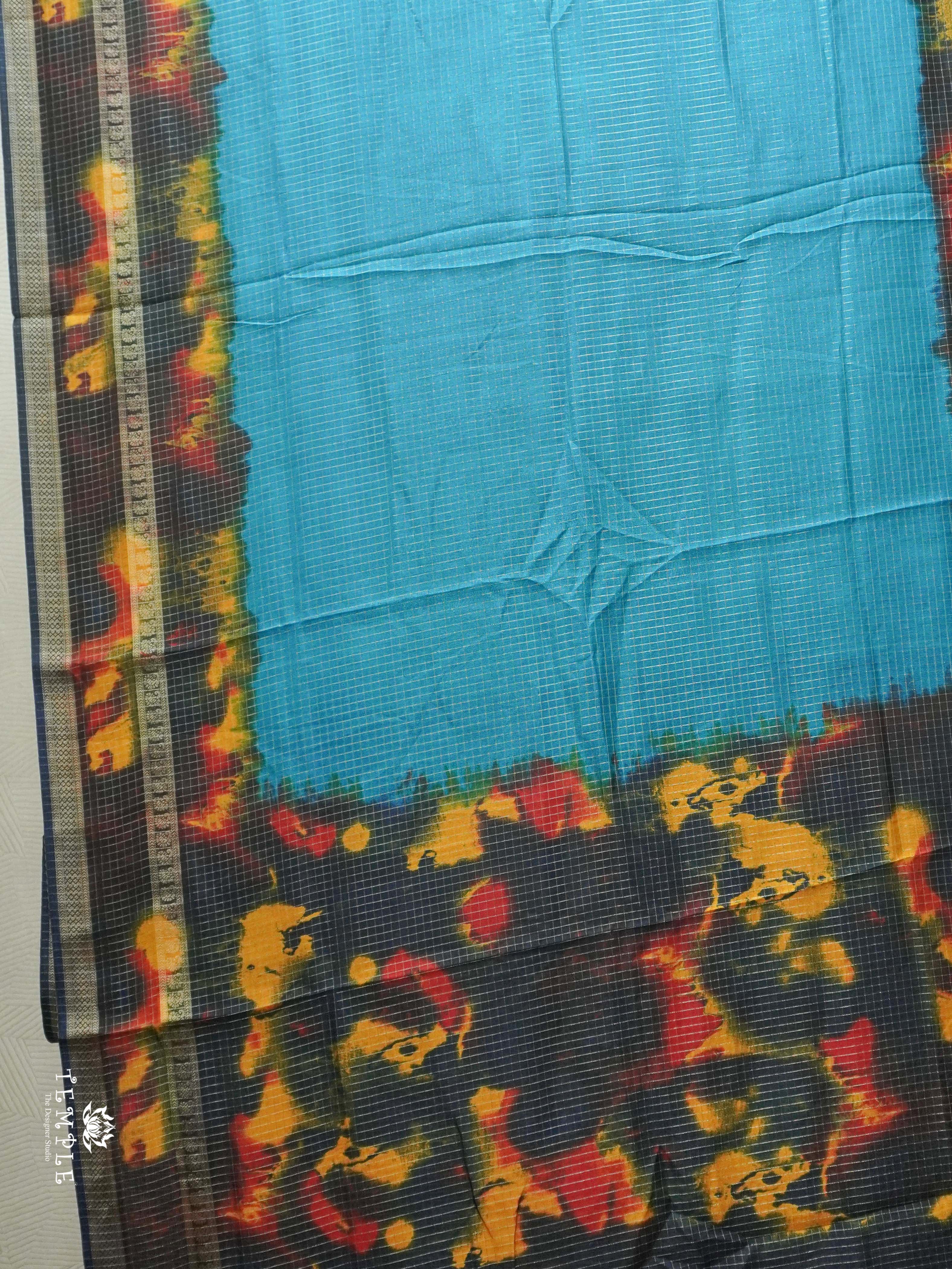 Checked Pattern Crepe Silk Saree | TTDS2547