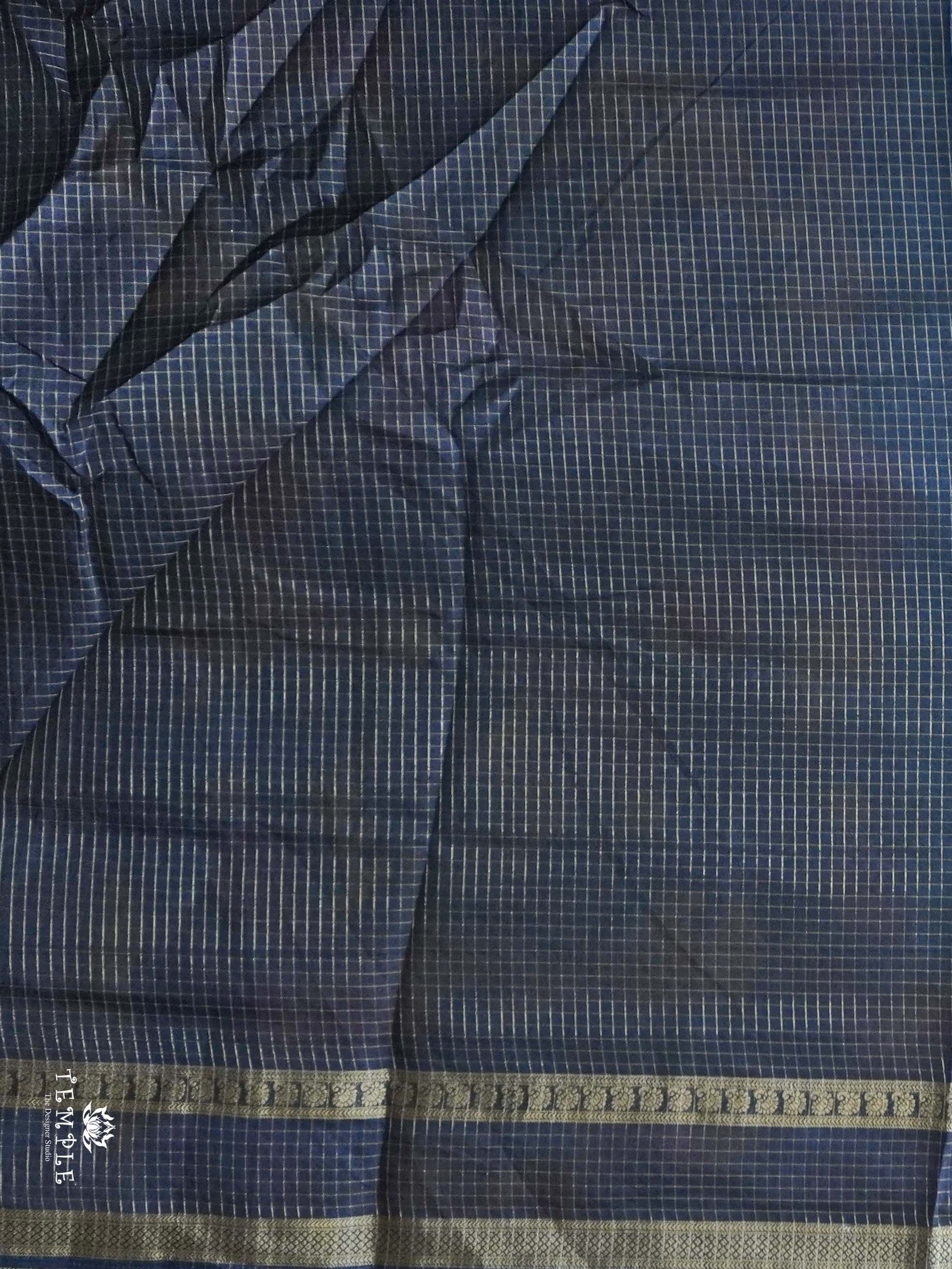 Checked Pattern Crepe Silk Saree | TTDS2547